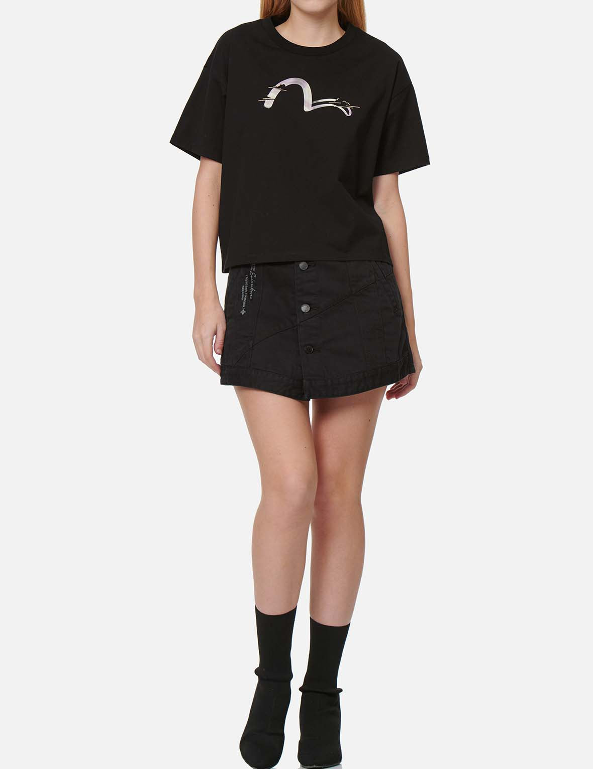 Seagull Embroidery Denim Skirt Shorts for Women - Stylish High Waist Denim Skort with Unique Seagull Design - Perfect for Casual Outings, Beach Vacations & Summer Fashion