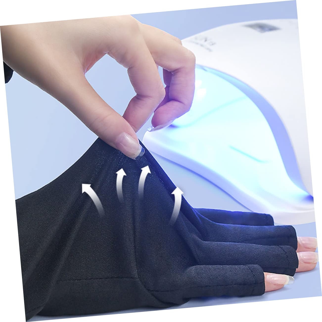 Beavorty 2 Pairs Nail Art Gloves - UV Protection for Gel Nails, Nail Building & Molding Gel Accessories - Perfect for Salon, DIY Manicure & Nail Extension at Home