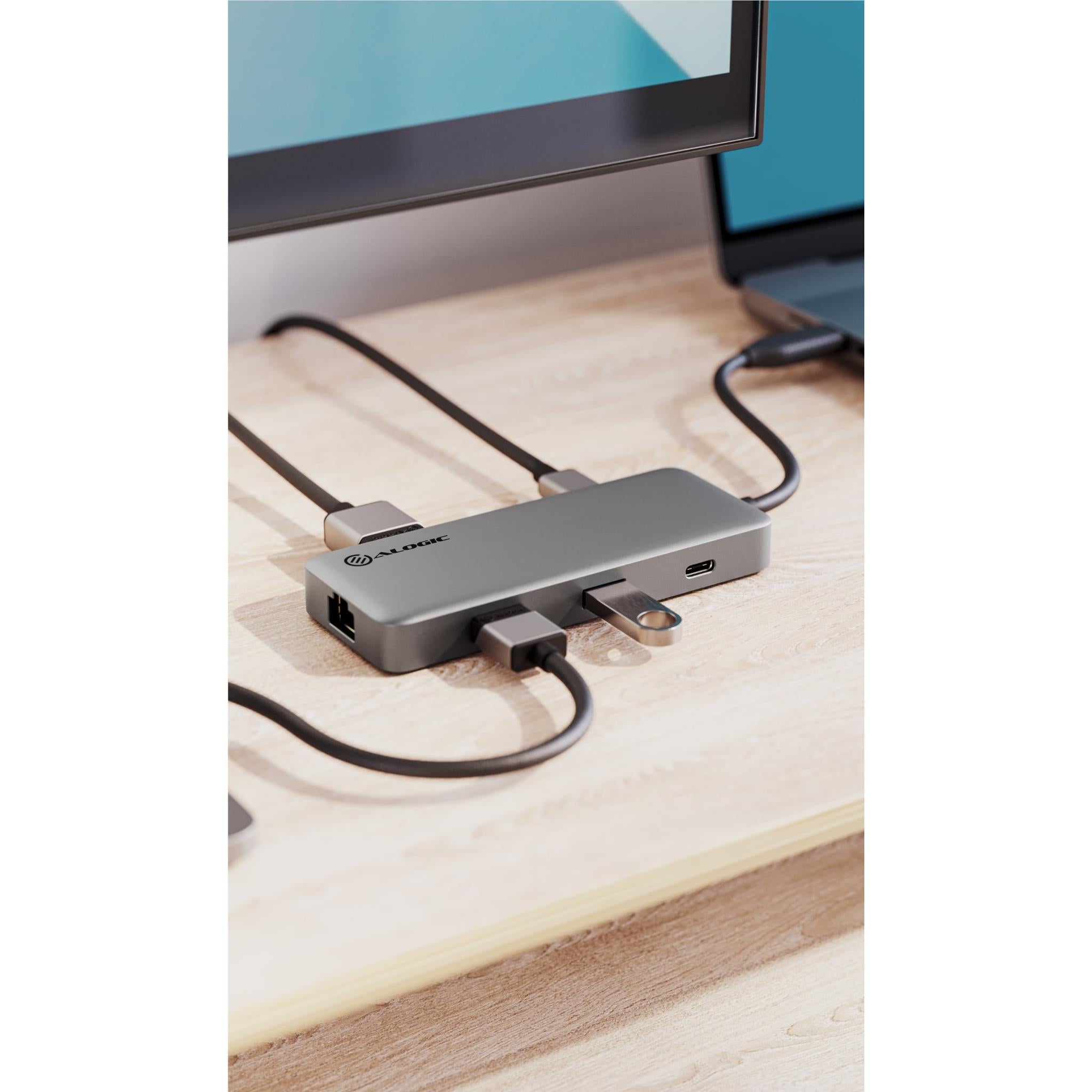 Alogic Spark 6-in-1 USB C Hub with 4K HDMI, USB 3.0, SD Card Reader - Perfect for MacBook Pro, iPad Pro & Windows Laptops - Home Office & Travel Essential