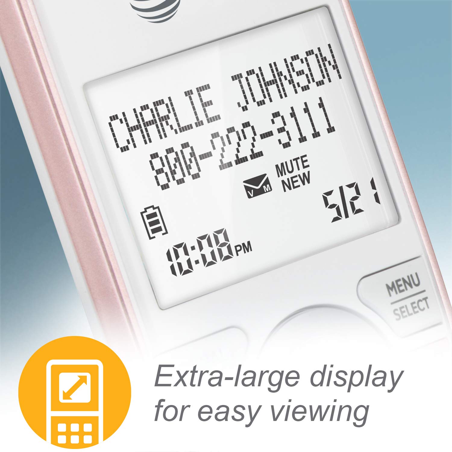 AT&T CL82557 DECT 6.0 Cordless Phone with 5 Handsets - Home Office Telephone with Answering Machine, Call Blocking, Caller ID, Intercom & Long Range - Rose Gold for Home, Office & Business Use