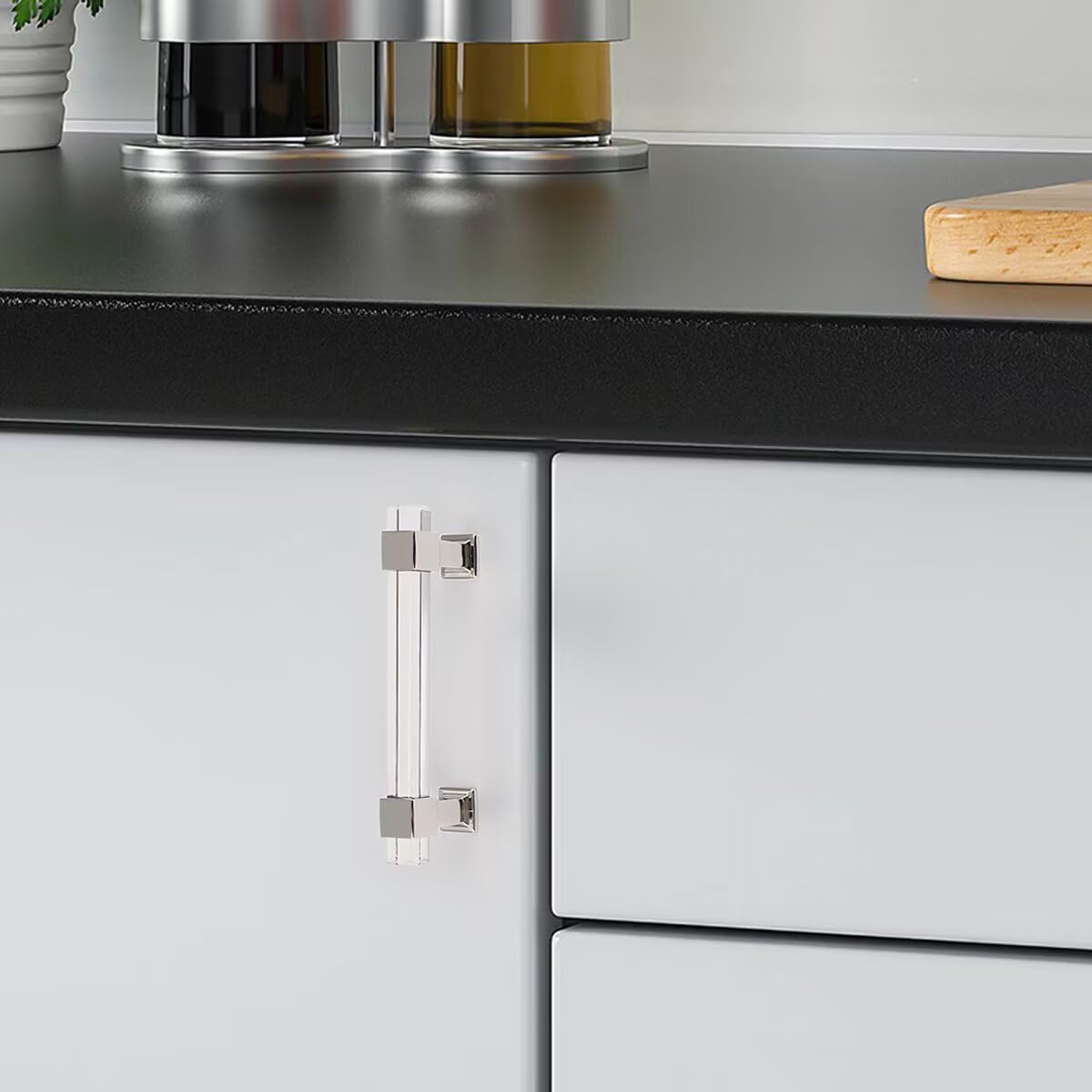 5 Pack Knobelite Square Acrylic Tube Cabinet Pulls - 3-3/4