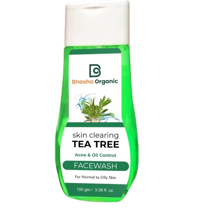 Organic Tea Tree Face Wash for Acne & Oily Skin - Natural Deep Cleansing, Anti-Bacterial - Perfect for Daily Skincare Routine & Sensitive Skin Care