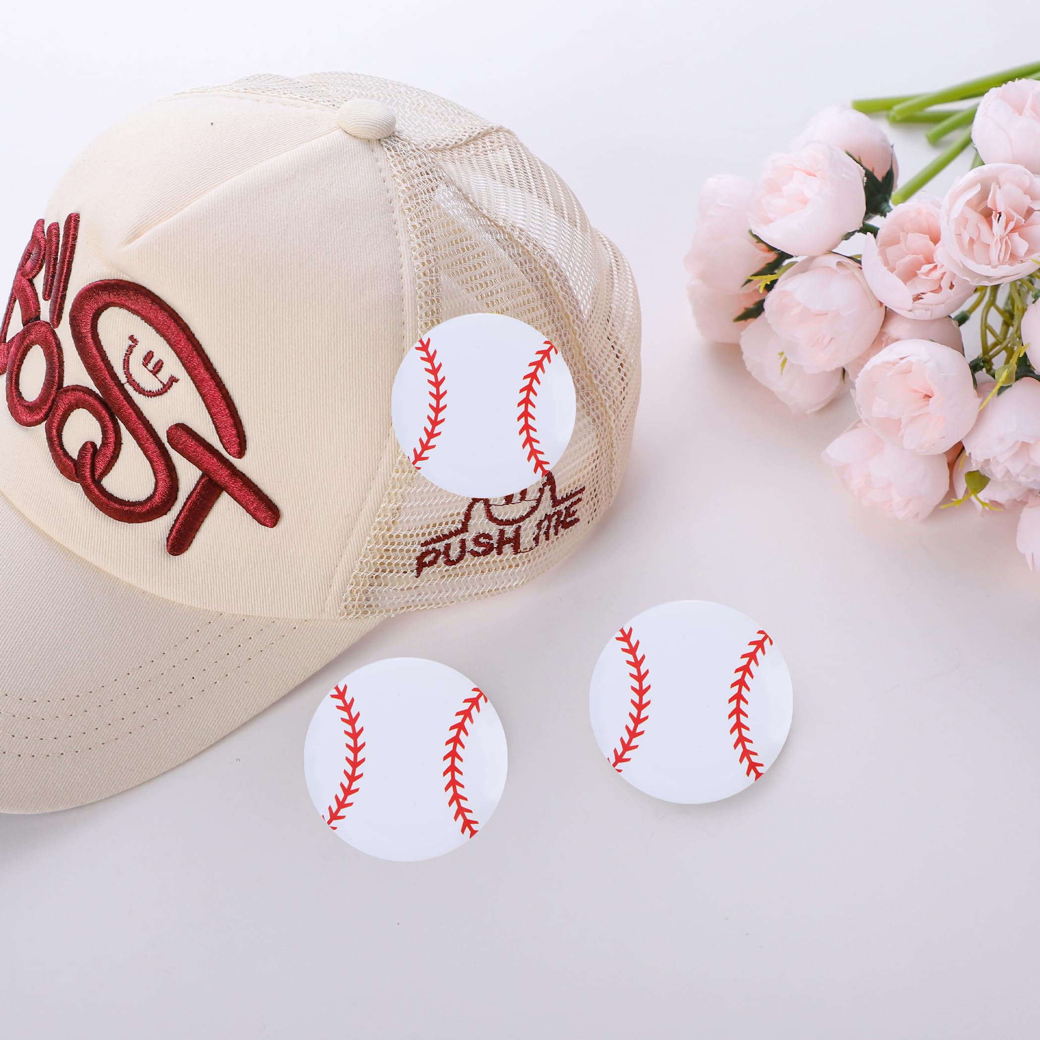 12 Pcs 1 Inch Round Baseball Button Pins - Customizable Hat & Bag Accessories for Players & Fans - Perfect for Team Gifts, Game Days & Fan Collections