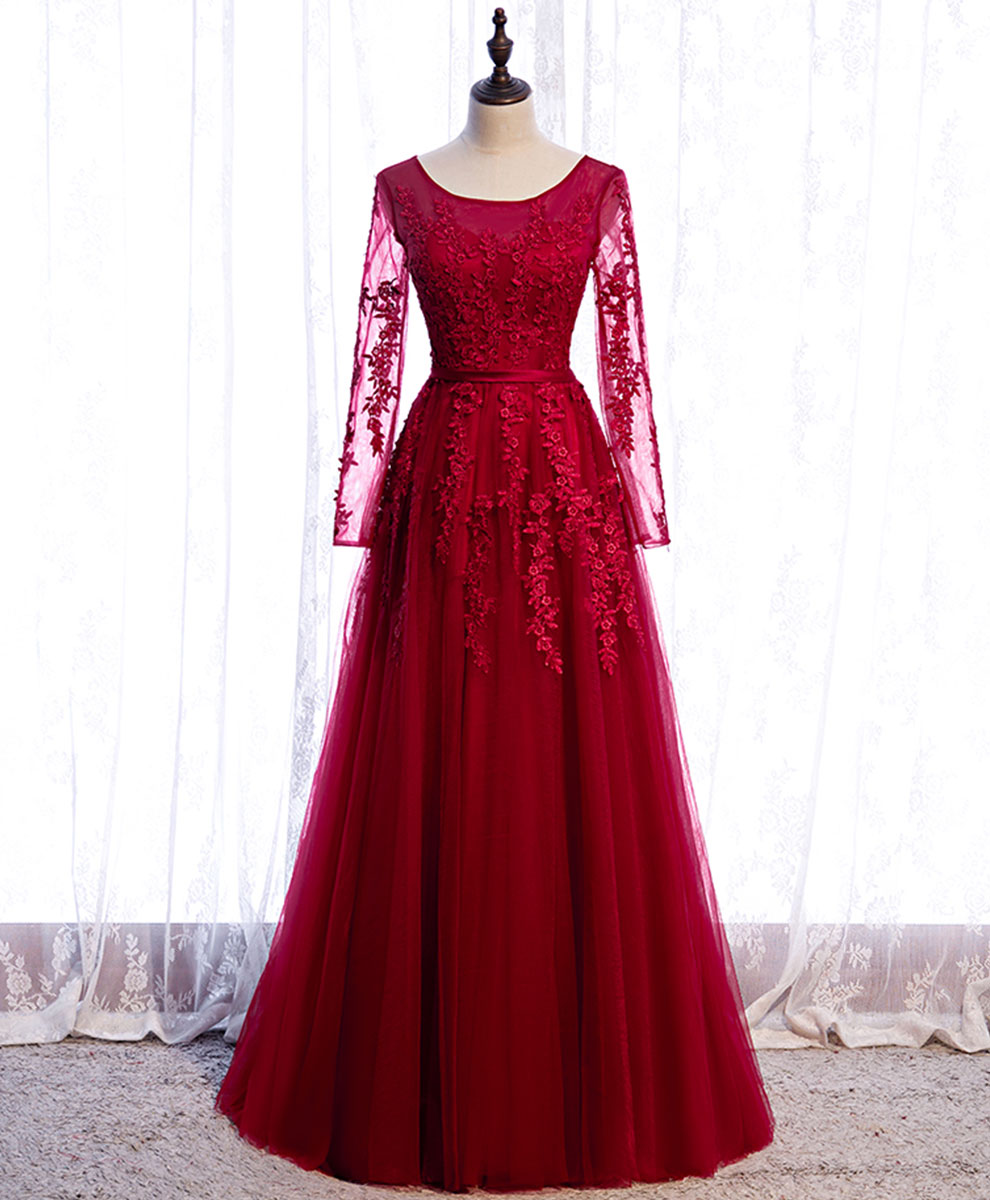 Elegant Burgundy Long Prom Dress & Formal Bridesmaid Gown - Perfect for Evening Galas, Weddings, and Special Occasions