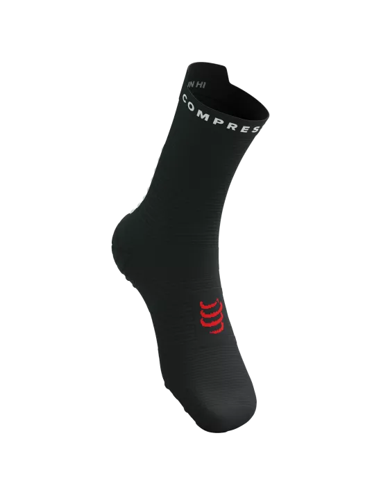 Compressport Unisex Pro Racing Socks v4.0 - High Performance Running Socks for Men & Women - Breathable & Cushioned for Marathon, Trail Running & Workouts - Black/White