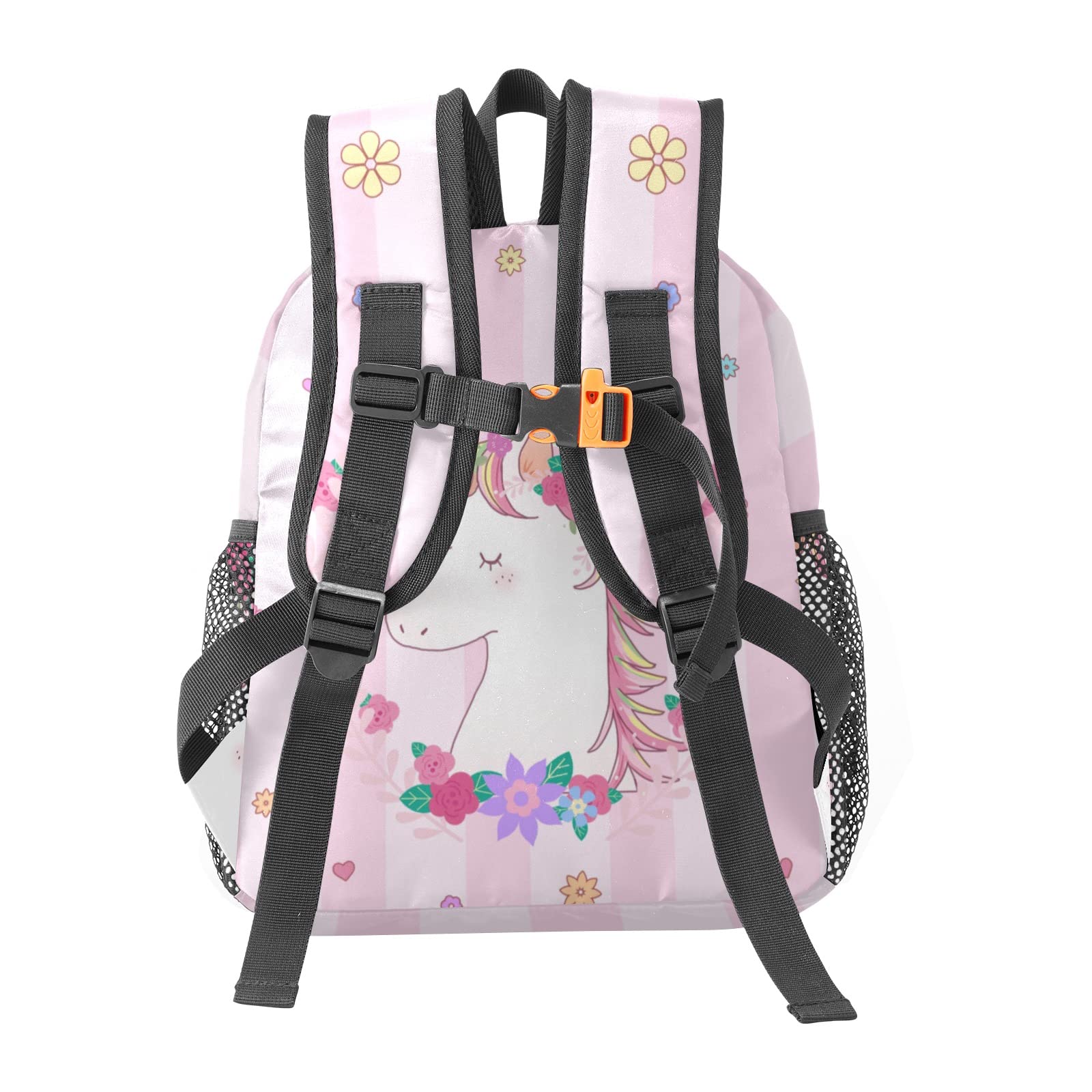 Personalized Unicorn Pink Striped Kids Backpack for Boys & Girls - Custom Mini School Bag for Kindergarten (10'L x 4'W x 12'H) - Perfect for School, Travel & Daycare Adventures
