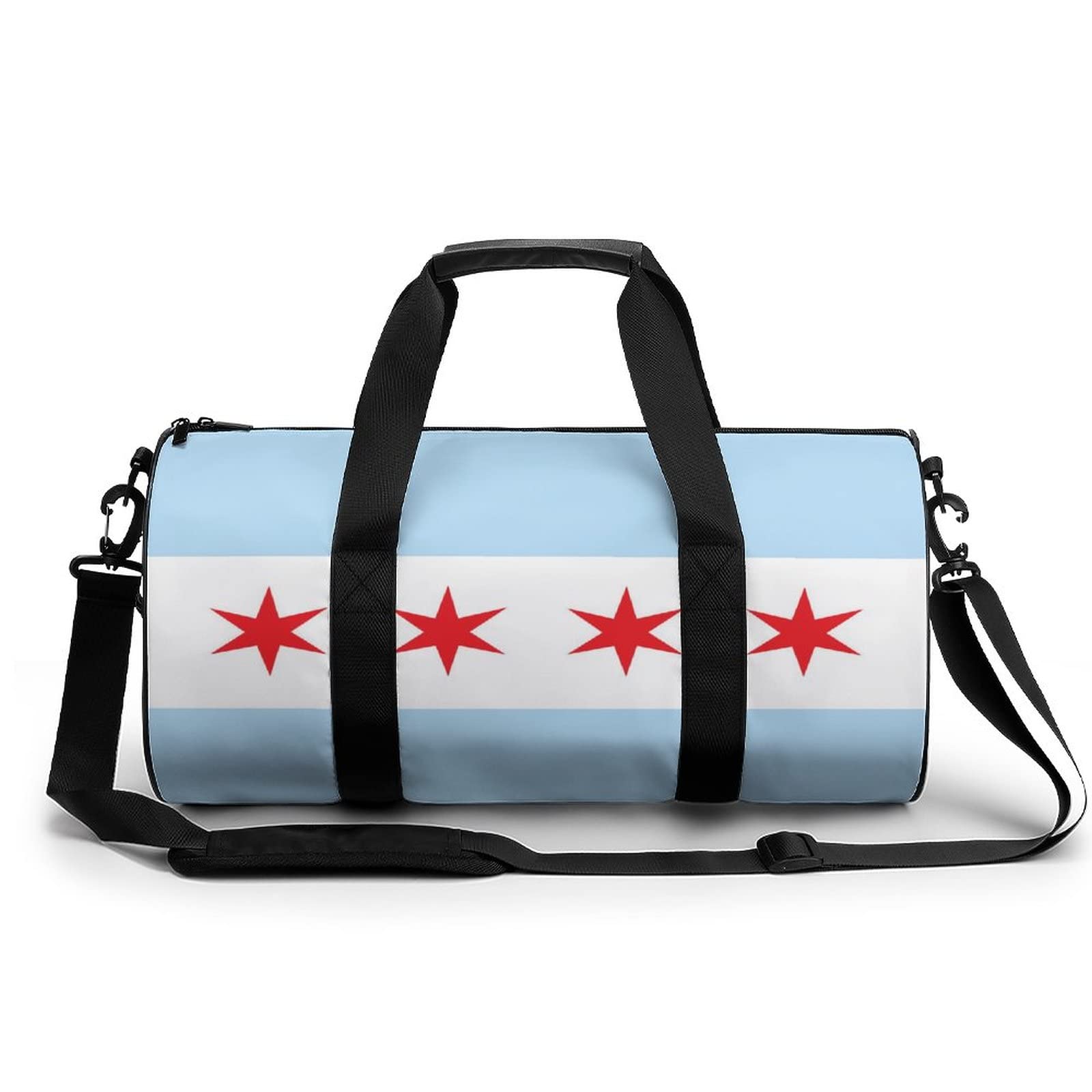 Chicago Flag Gym Bag - Waterproof Sports Duffel for Workout & Travel - Men & Women - Perfect for Gym & Outdoor Adventures