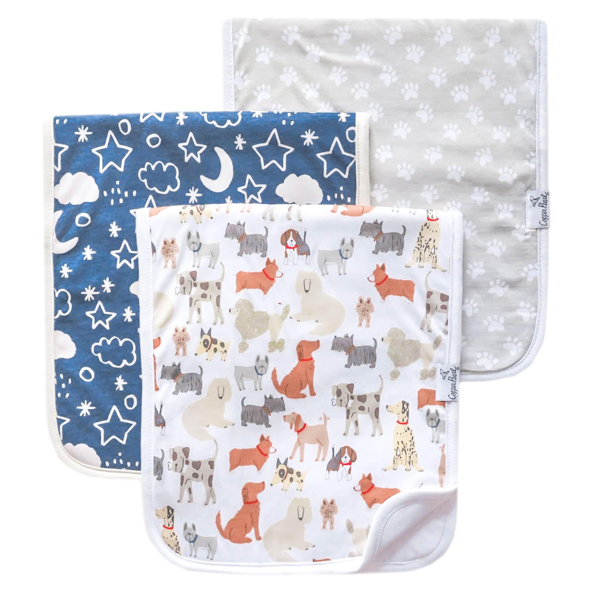 Premium Baby Burp Cloths - 3-Pack Extra Soft Cotton Spit Up Rags with 3 Absorbent Layers, 21