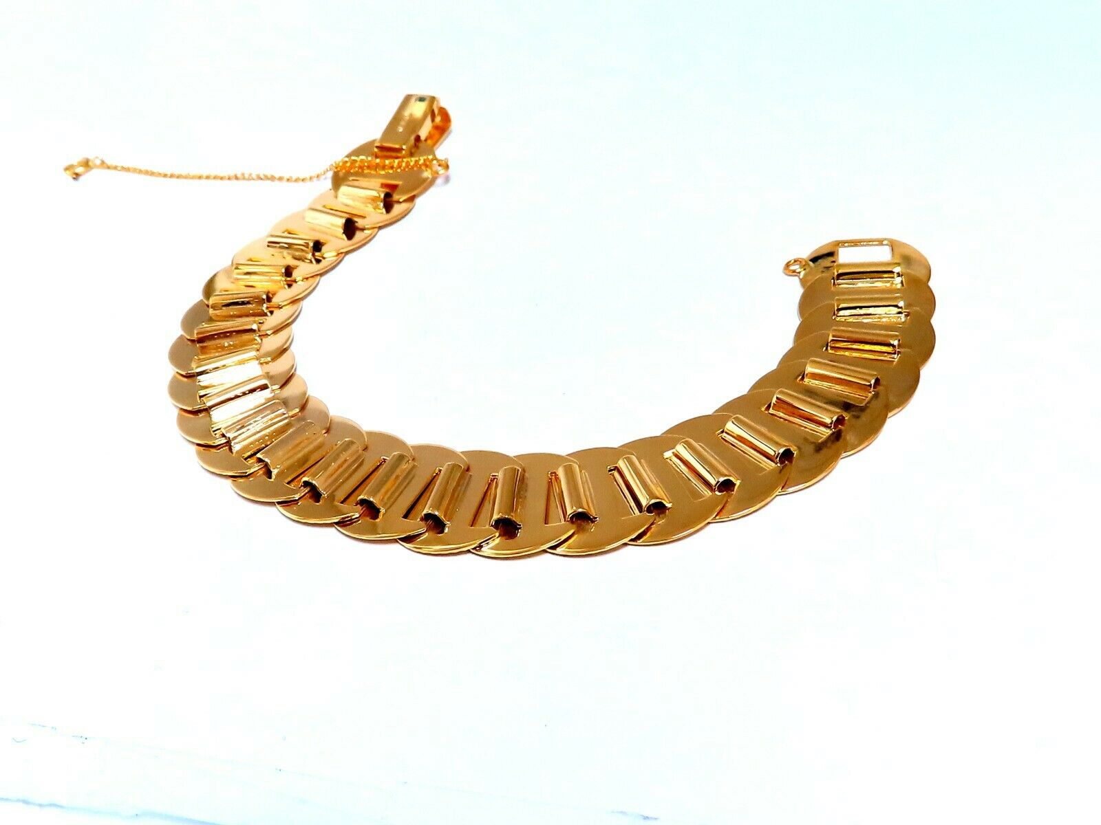 14K Gold Circular Disc & Ray Link Bracelet for Women - Elegant Stackable Jewelry for Everyday Wear, Date Nights & Special Occasions
