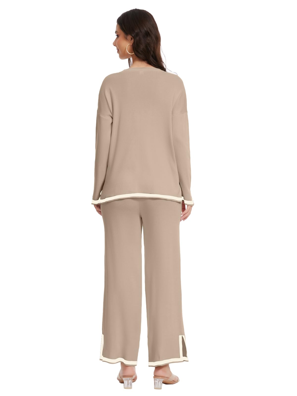 Cozy Women's Knit Lounge Sets - Petite Long Sweater Pajama & Sweatsuit 2-Piece Outfits for Casual Wear, Travel & Home Relaxation | Soft Comfort Loungewear for Chilling, Sleeping & Lounging