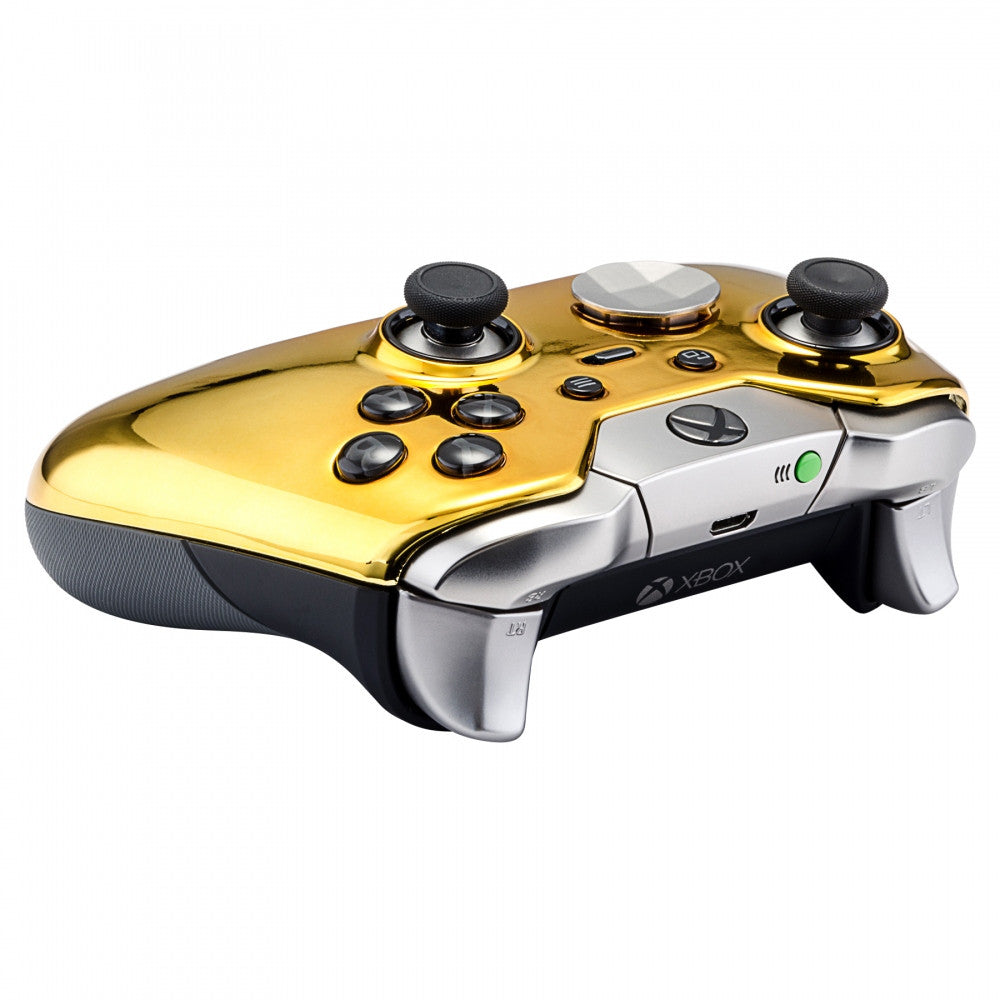 eXtremeRate Gold Replacement Top Shell for Xbox One Elite Controller Model 1698 XOED001 - Custom Gaming Shell for Enhanced Grip & Style | Perfect for Competitive Gaming & Controller Modding