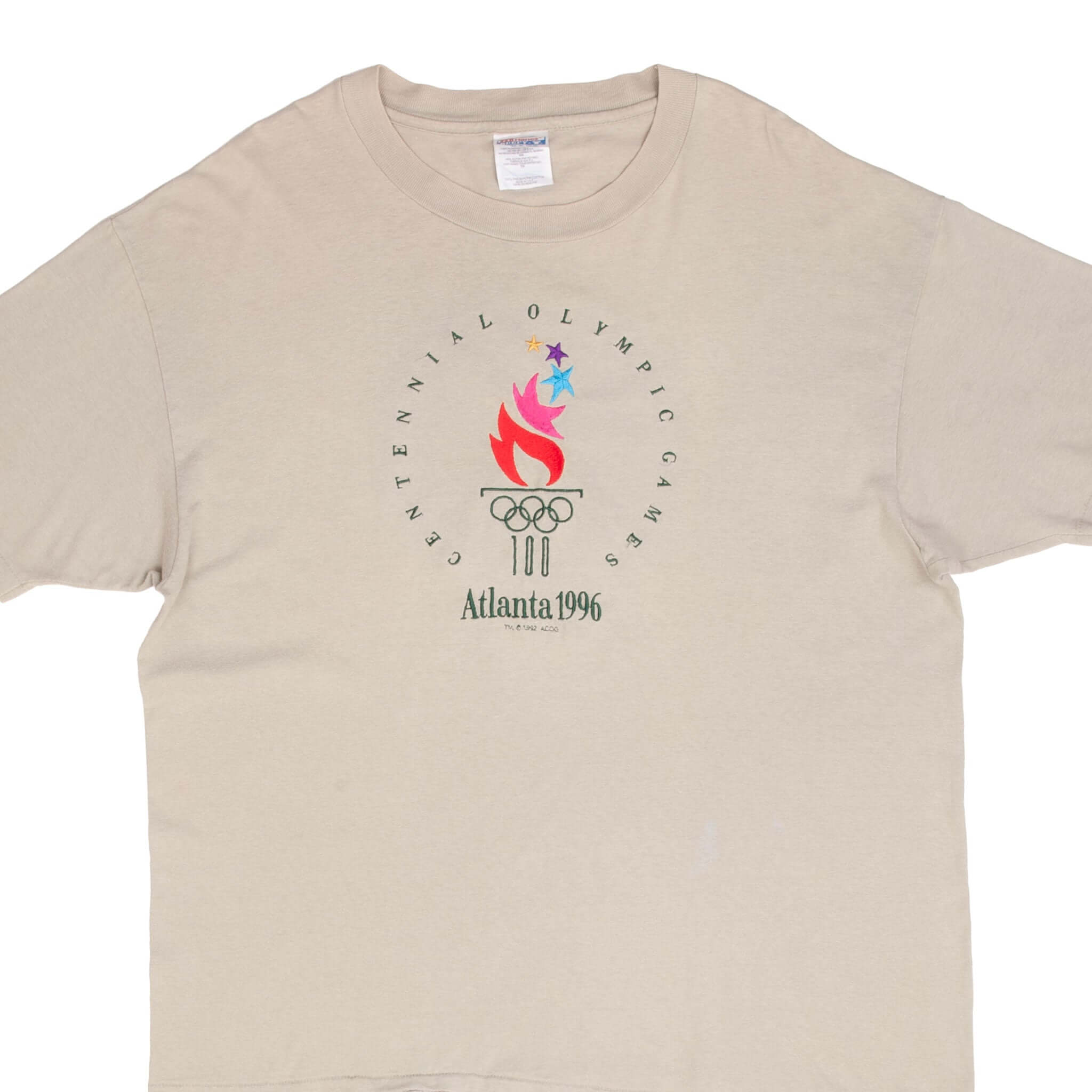 Vintage 1996 Atlanta Olympics Embroidered T-Shirt - XL Size - Made in USA - Retro Sports Fan Gift & Collectible Memorabilia