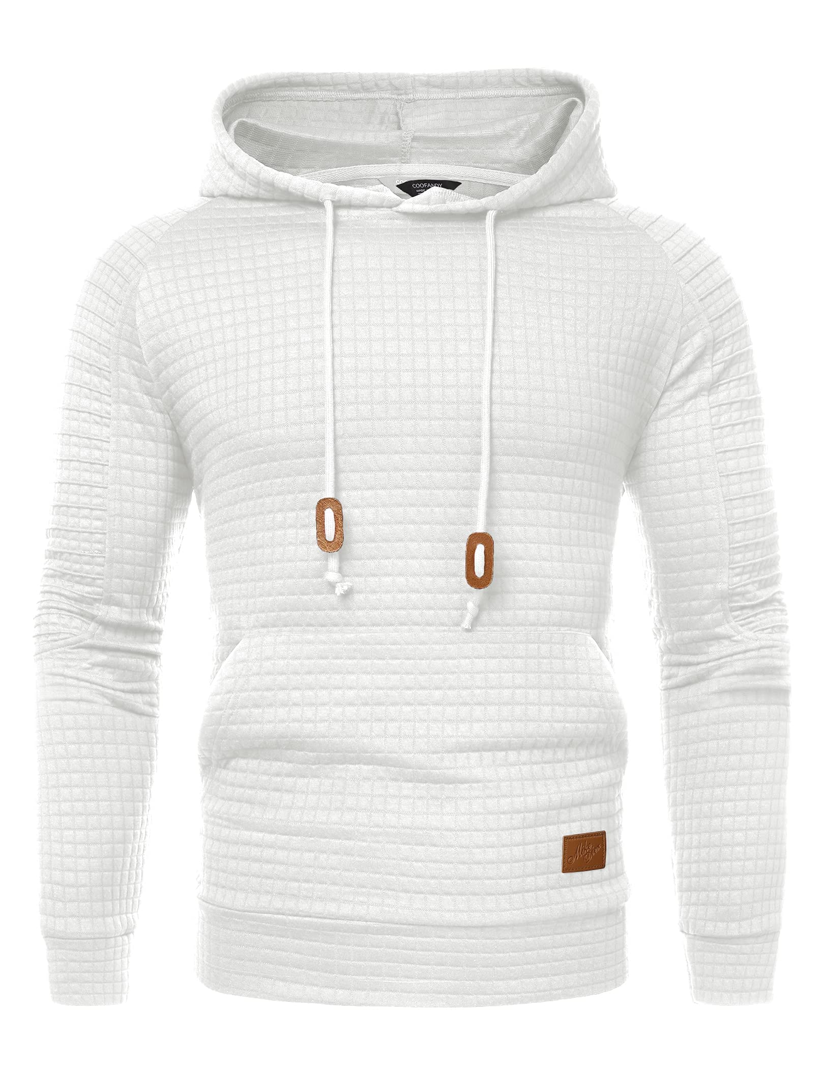 COOFANDY Men's Casual Long Sleeve Hooded Sweatshirt with Kangaroo Pocket | Waffle Knit Pullover Hoodie for Everyday Wear | Perfect for Outdoor Activities, Lounging & Street Style Fashion