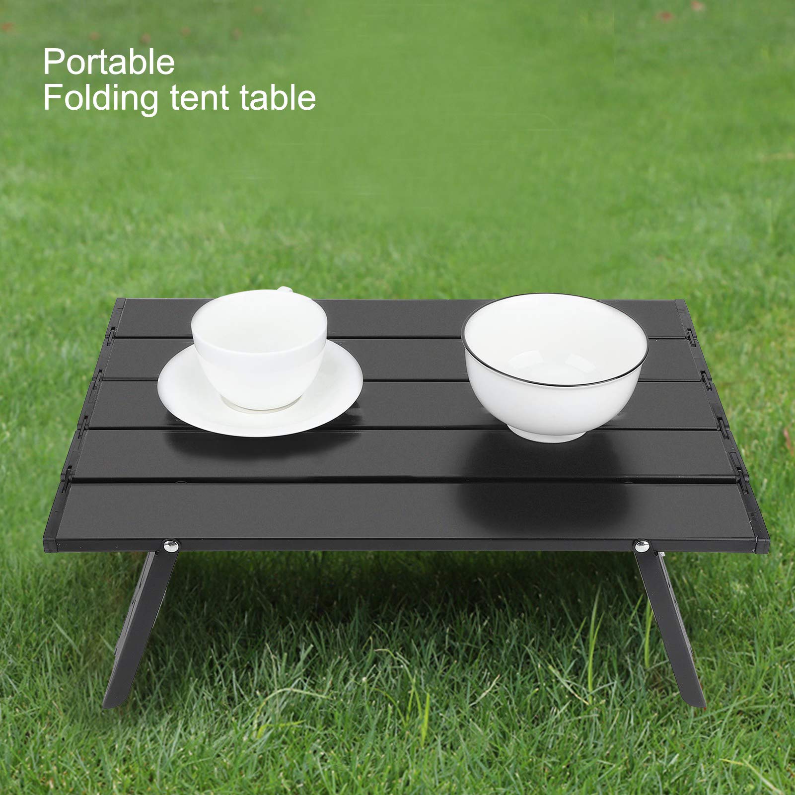 Portable Folding Aluminum Alloy Picnic Table - Compact Lightweight Camping Table with Carry Bag for Outdoor BBQ, Beach, Tailgating & Backyard Parties