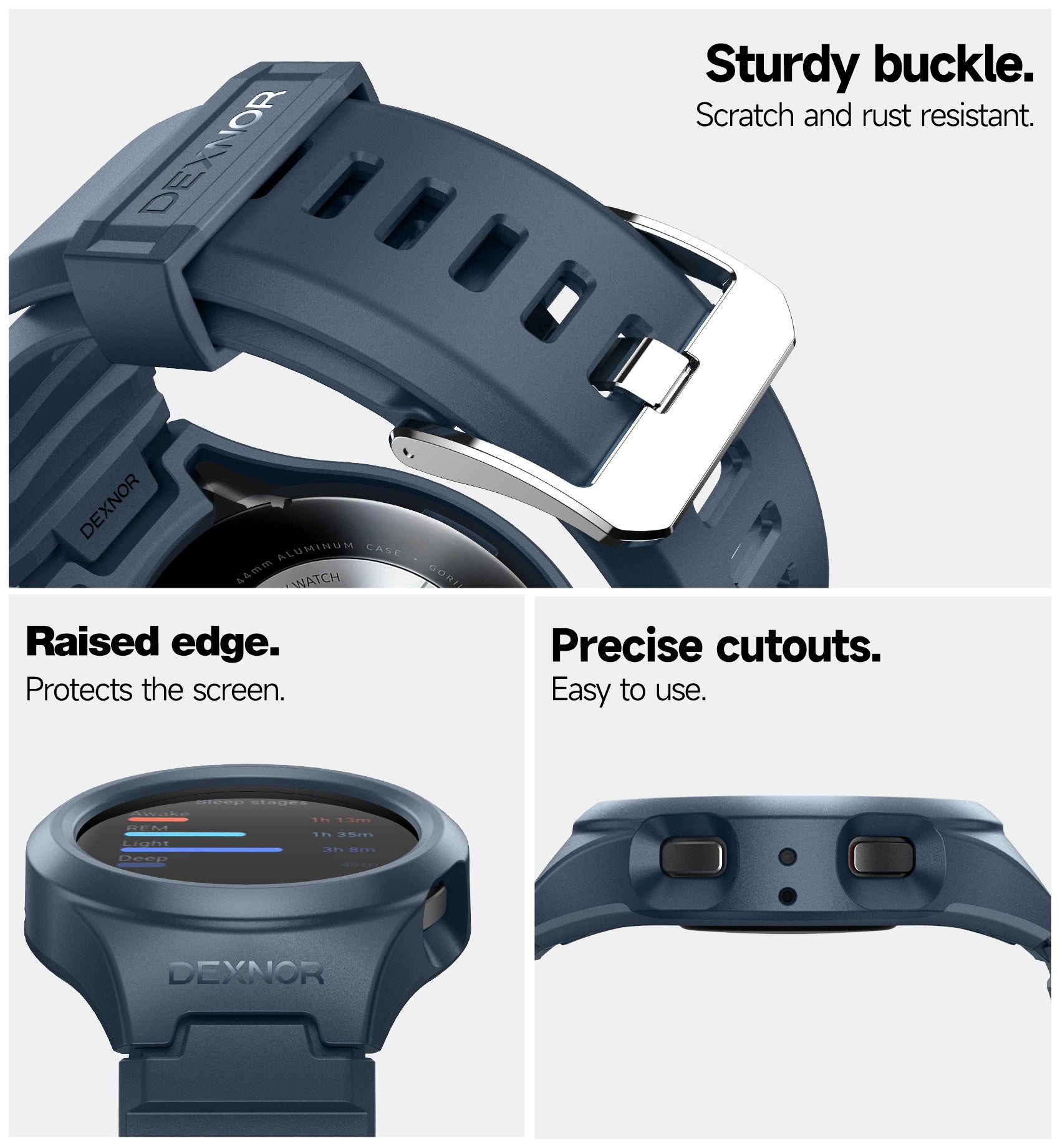 Durable Samsung Galaxy Watch5/Watch4 Case [44mm] - Shockproof Full Body Bumper Cover with Raised Bezel for Active Lifestyle | Perfect for Outdoor Sports, Workouts & Daily Protection