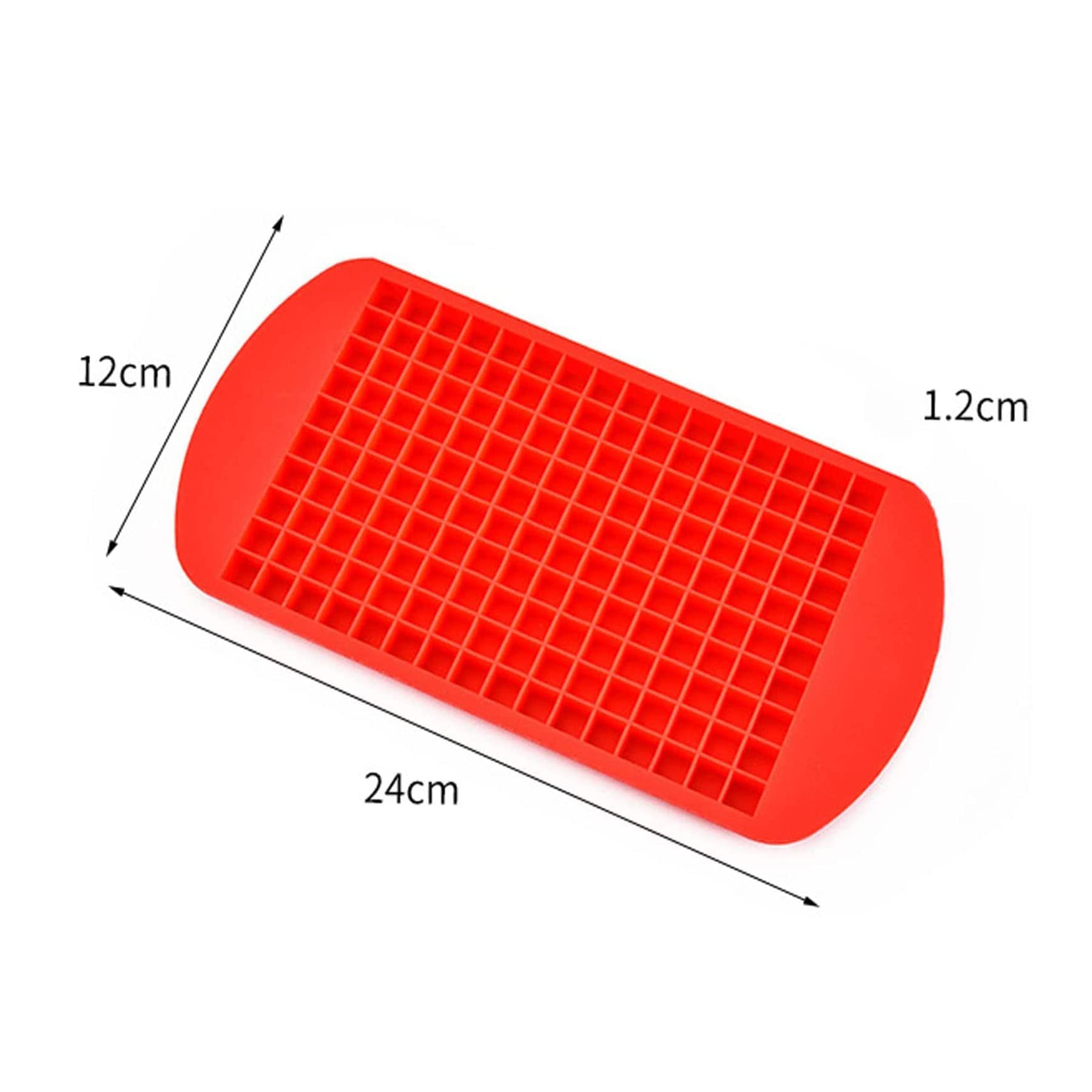 3Pcs Silicone Mini Ice Cube Trays - 160 Grids Square Ice Molds for Freezer, Baby Food, Whiskey & Cocktails | Perfect for Parties, Home Bars & Beverage Chilling (Red)