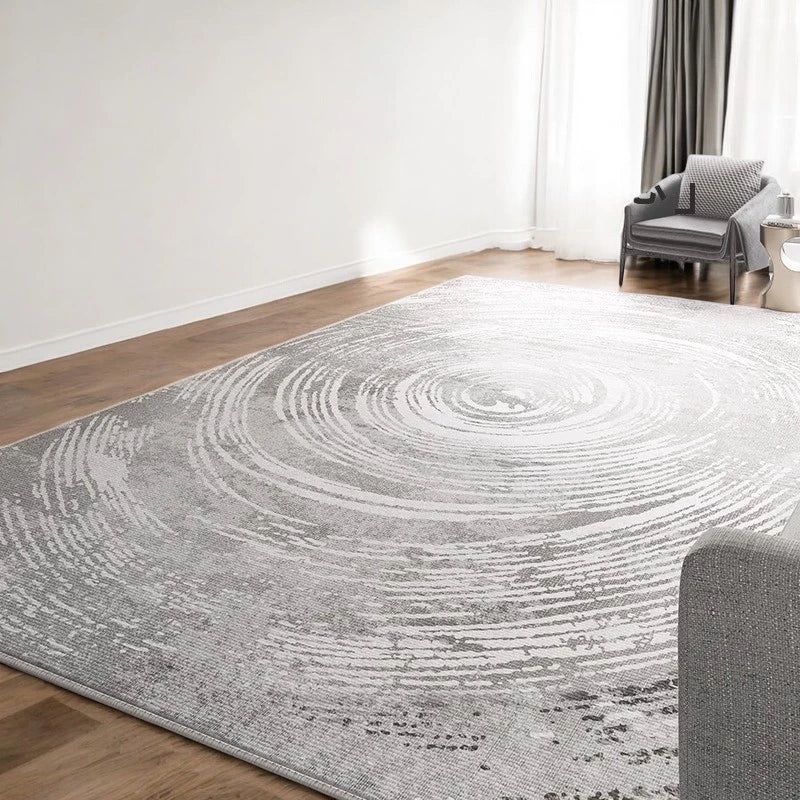 Chanel Velvet Abstract Geometric Waterproof Area Rug - Soft Non-Slip Living Room Carpet for Home Decor, Bedroom, Office