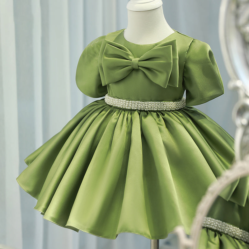 Princess Dresses for Baby Girls - Summer Green Bow Birthday Party Gowns | Toddler Formal Wear for Special Occasions, Photo Shoots & Celebrations