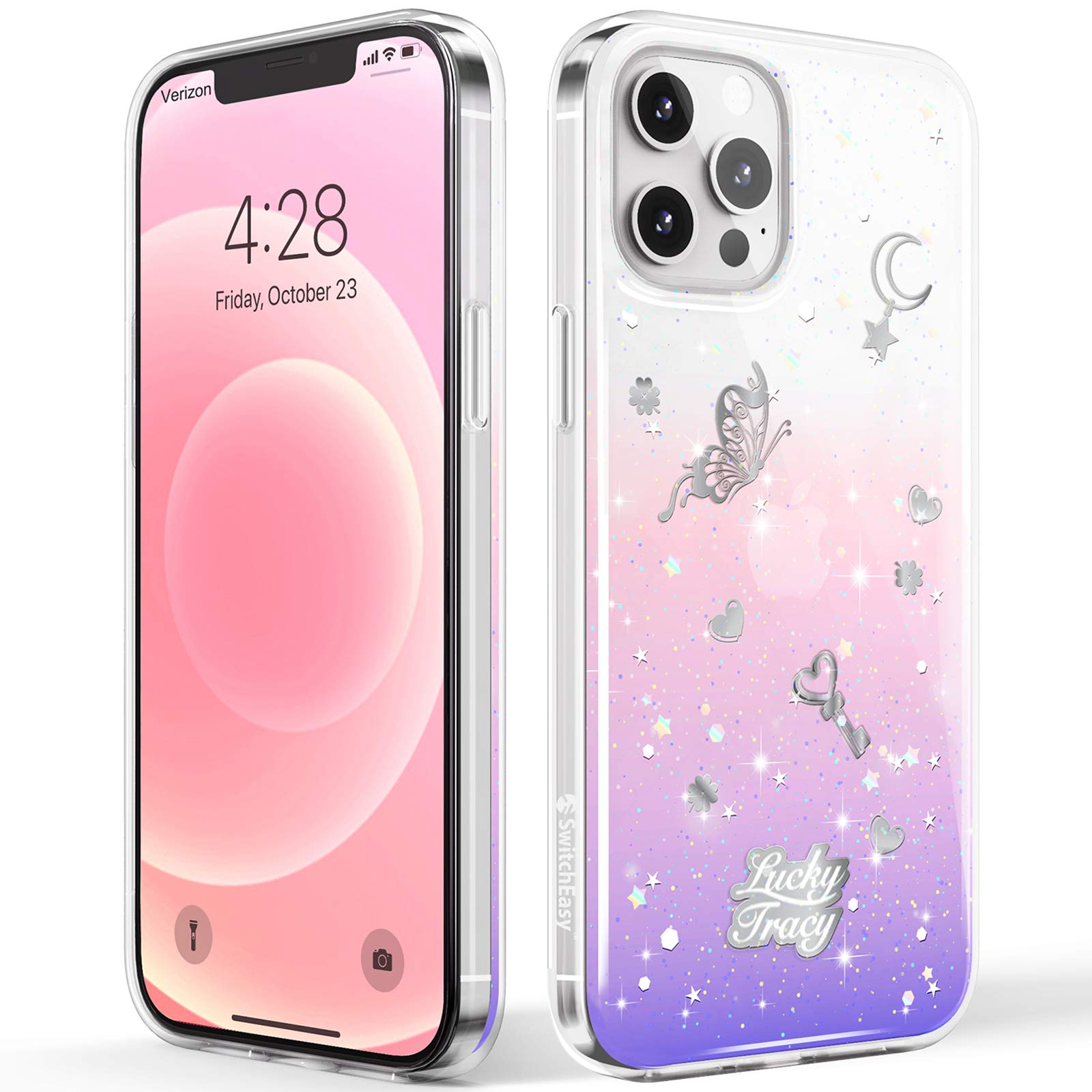 SWITCHEASY iPhone 12 Case & iPhone 12 Pro Case 6.1 Inch (2020) - Sparkling Clear Hard Protective Phone Cover with Bling Design for Women | Fashion Accessory | Perfect for Daily Use, Parties & Special Occasions