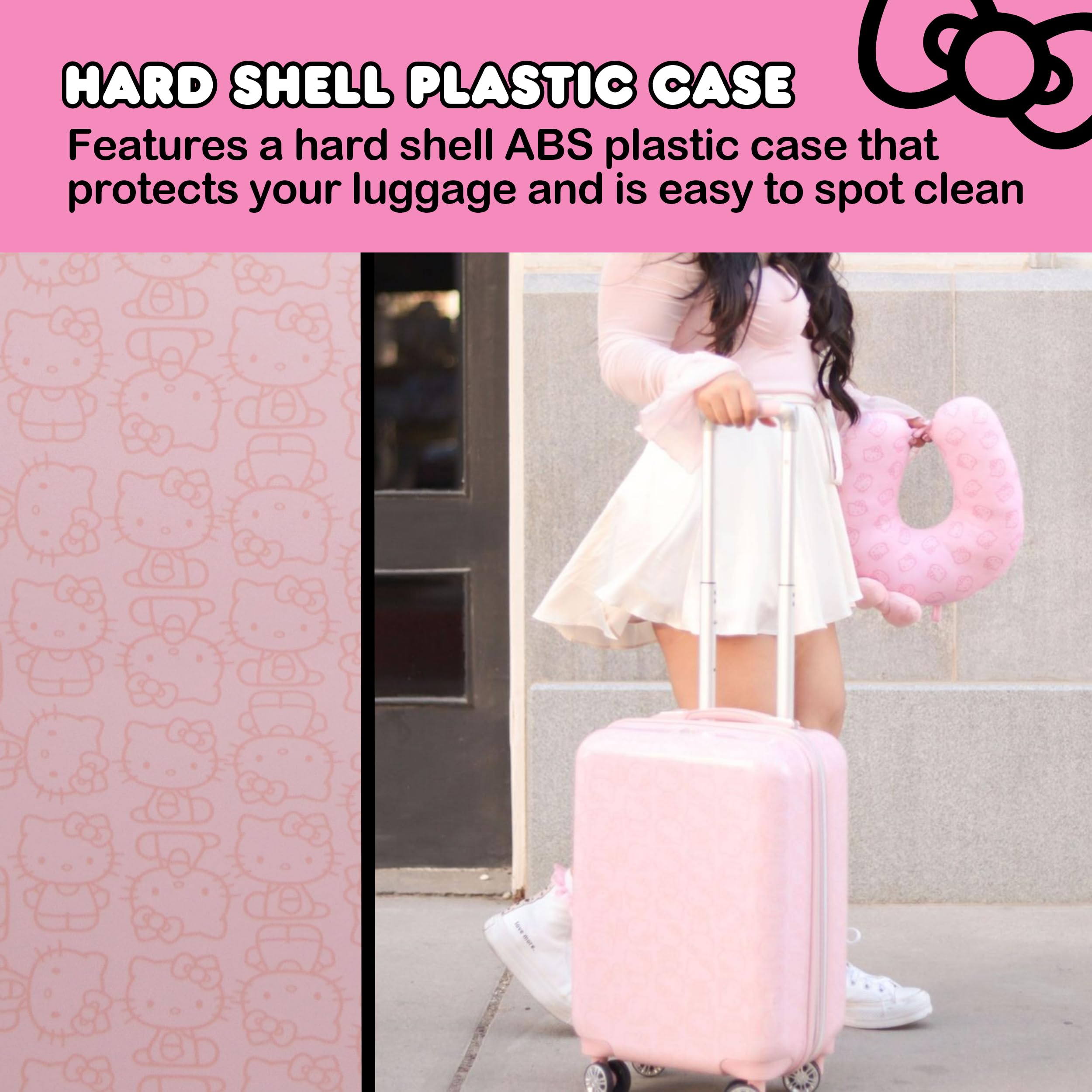 Hello Kitty Printed Hardshell Carry On Luggage 21