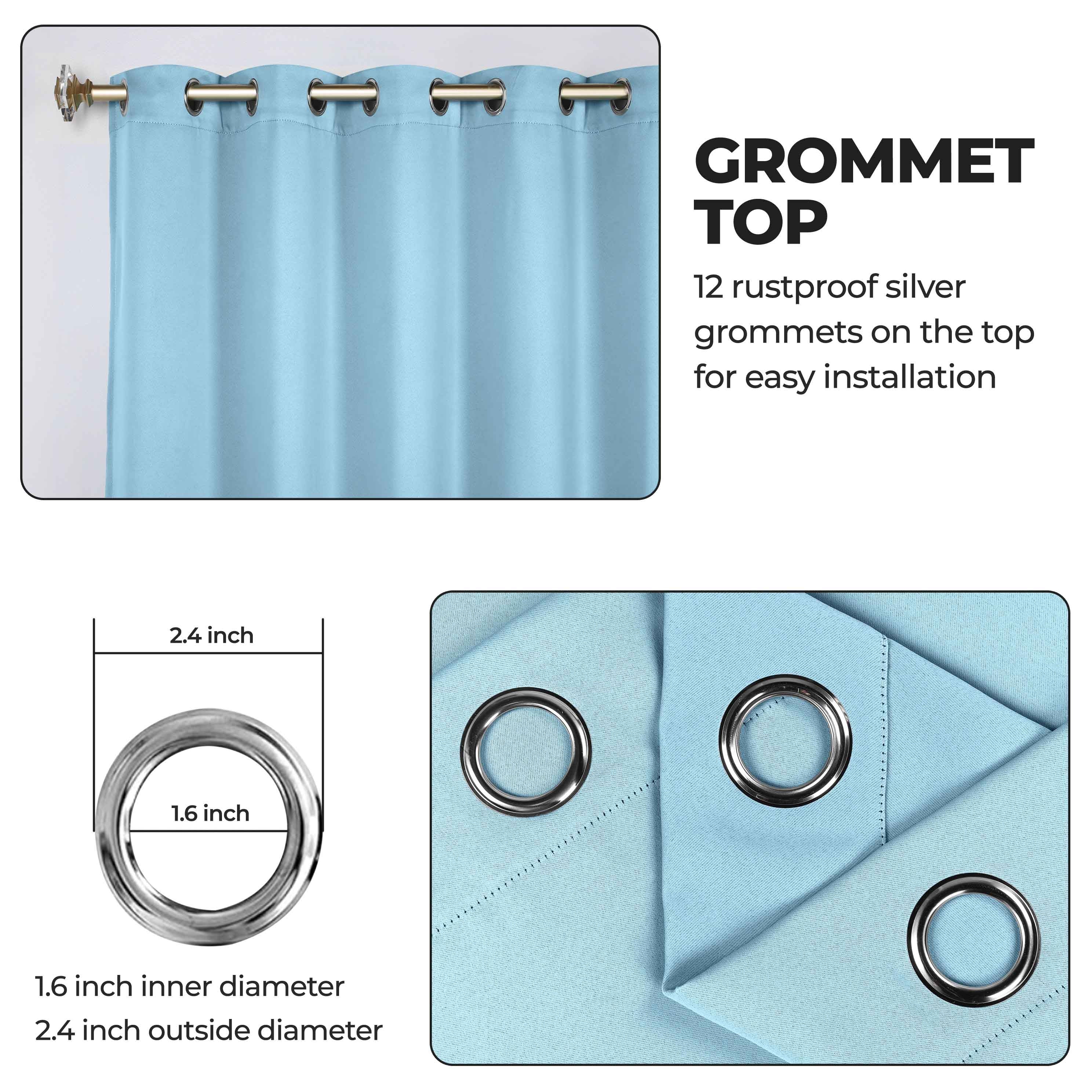 Classic Modern Solid Blackout Curtain Panels - Set of 2 for Bedroom & Living Room - Light Blocking Thermal Insulated Window Drapes for Home Decor