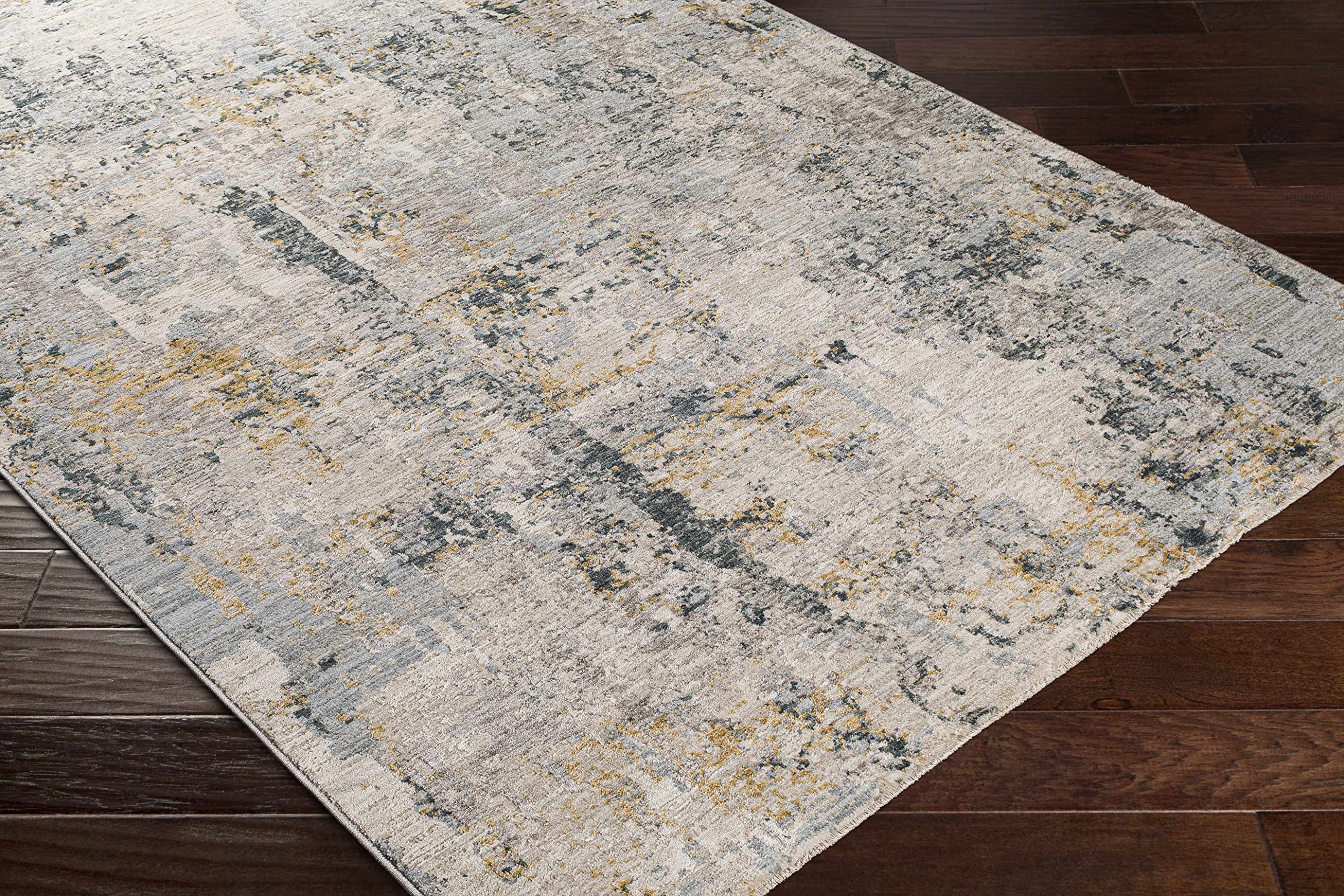 Modern Hauteloom Midfield Area Rug for Living Room & Bedroom - Soft Gray, Beige, Blue - 2' x 3' - Perfect for Home Decor, Cozy Spaces & Interior Design