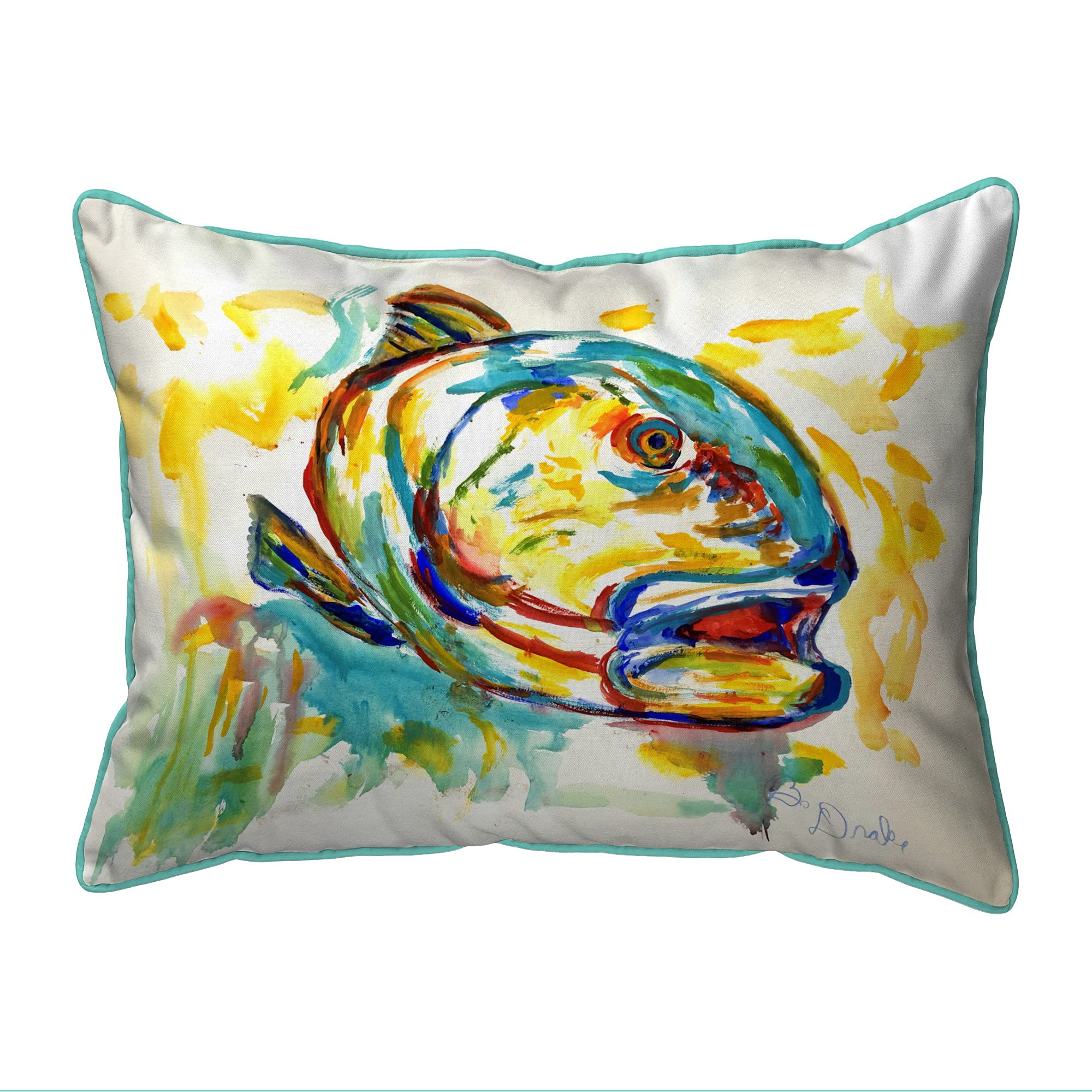 Betsy Drake HJ1234 Decorative Throw Pillow 16x20 Inches - Soft Multi-Color Cushion for Sofa, Bed, Living Room & Home Decor