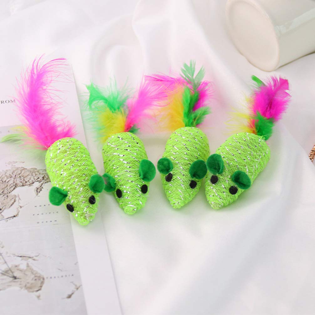 Balacoo 10-Piece Interactive Kitten Toy Set - Plush Cat Teaser Toys for Play & Exercise, Green - Perfect for Indoor Play, Training & Bonding with Your Kitten