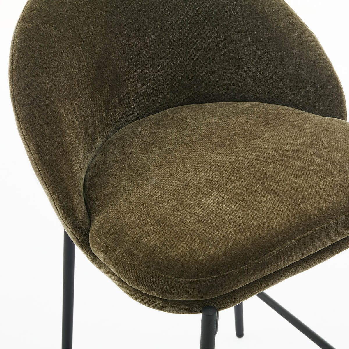 Elle Fabric Bar Stool - Modern Upholstered Counter Height Stool with Padded Seat for Kitchen Island, Breakfast Bar & Home Decor