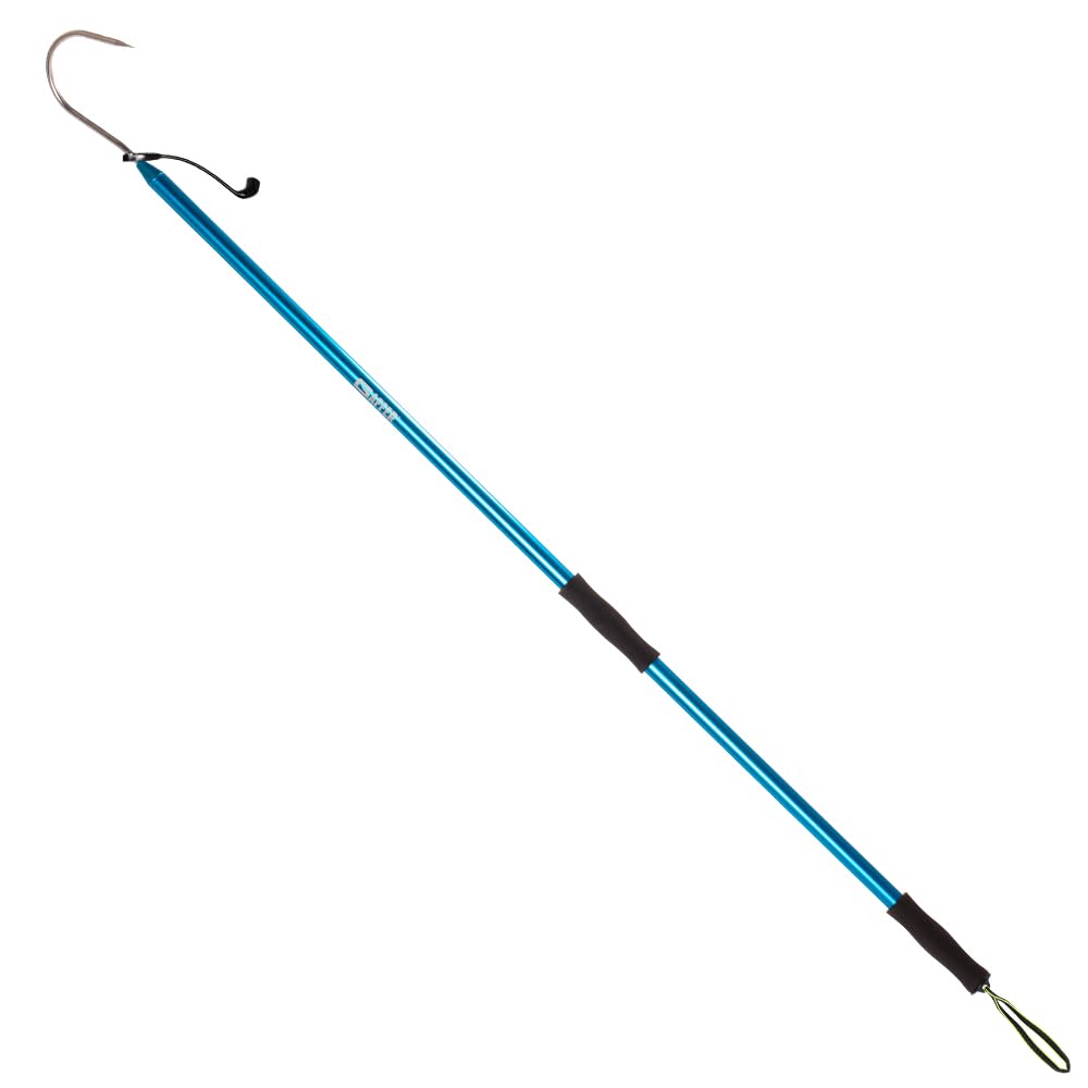 Aluminum Fish Gaff with Sharp Stainless Steel Hook - Lightweight Fishing Pole with Ergonomic Non-Slip Grip & Safety Lanyard - Perfect for Deep Sea Fishing, Boat Trips, and Landing Big Game Fish