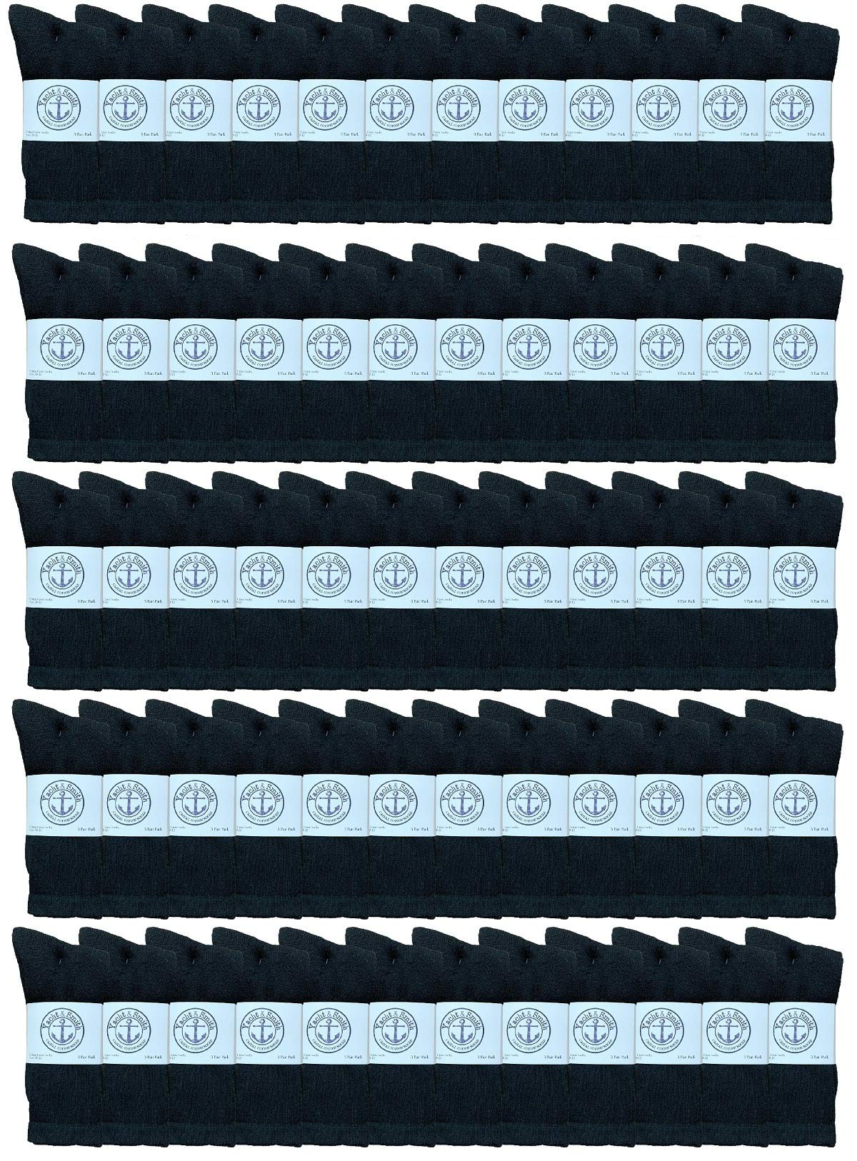 72 Pairs Bulk Women's Crew Socks - Cotton Athletic Sports Socks for Running, Hiking & Work (Size 9-11) | Yacht & Smith Wholesale | Perfect for Gym, Travel & Everyday Comfort