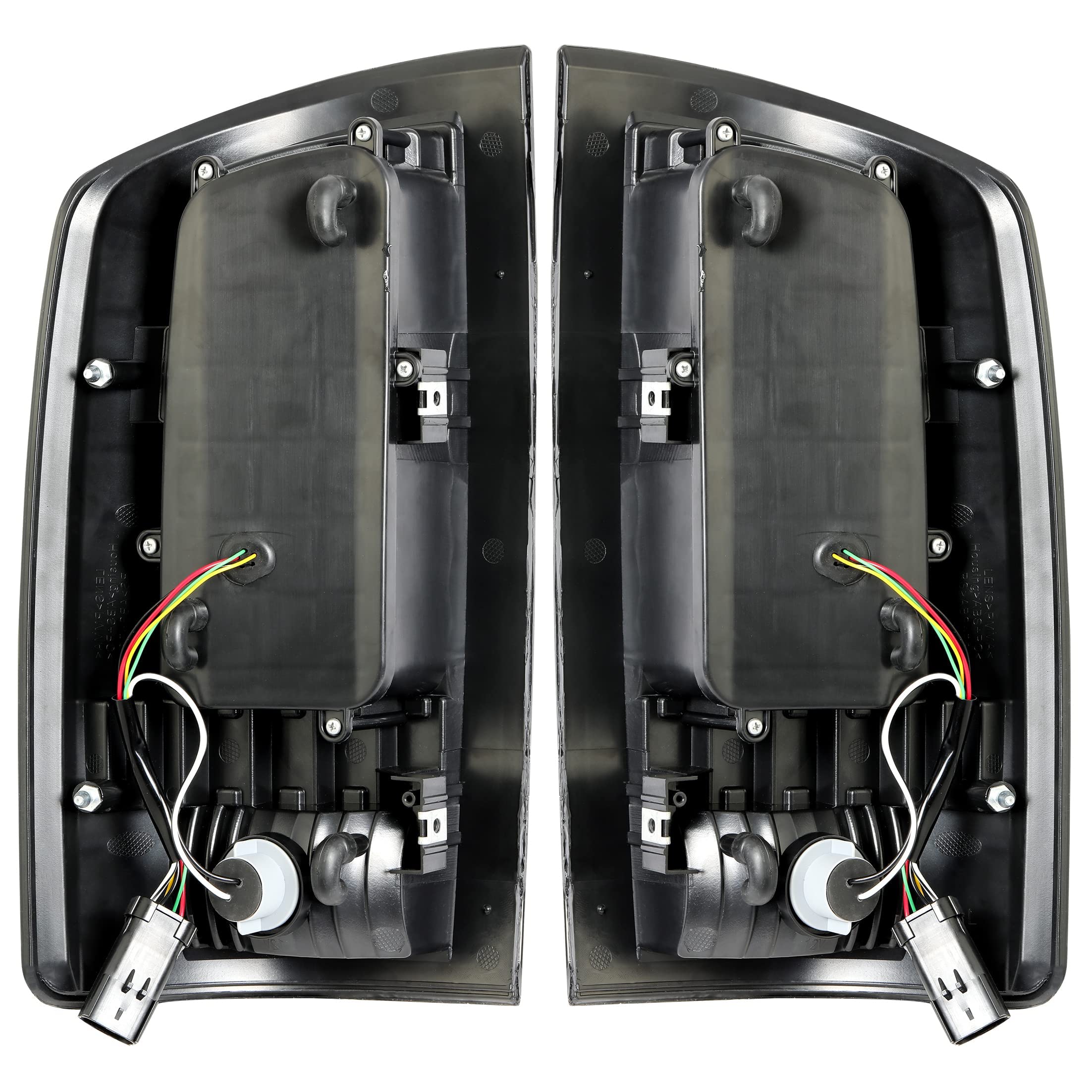 HECASA LED Tail Lights Assembly for 2002-2006 Dodge Ram 1500/2500/3500 - Smoke Lens Black Housing LED Tube Bar Rear Brake Turn Signal Lamps (Pair) | Enhanced Night Visibility & Safety for Truck Drivers
