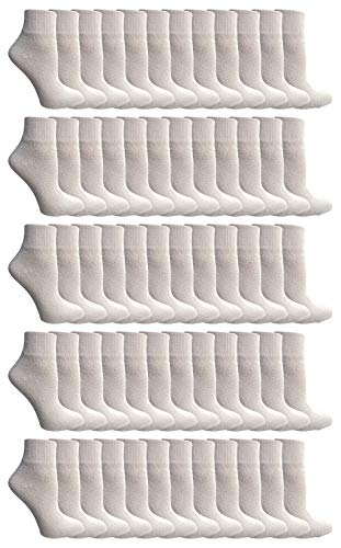 60 Pairs Kids Ankle White Socks Size 6-8