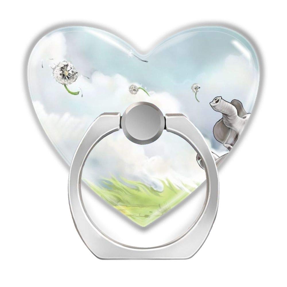 2 Pack Heart Shaped Phone Ring Holder - 360° Rotating Self-Adhesive Finger Stand for Smartphones & Tablets, Cute Elephant Design - Perfect for Hands-Free Viewing, Gaming & Video Calls