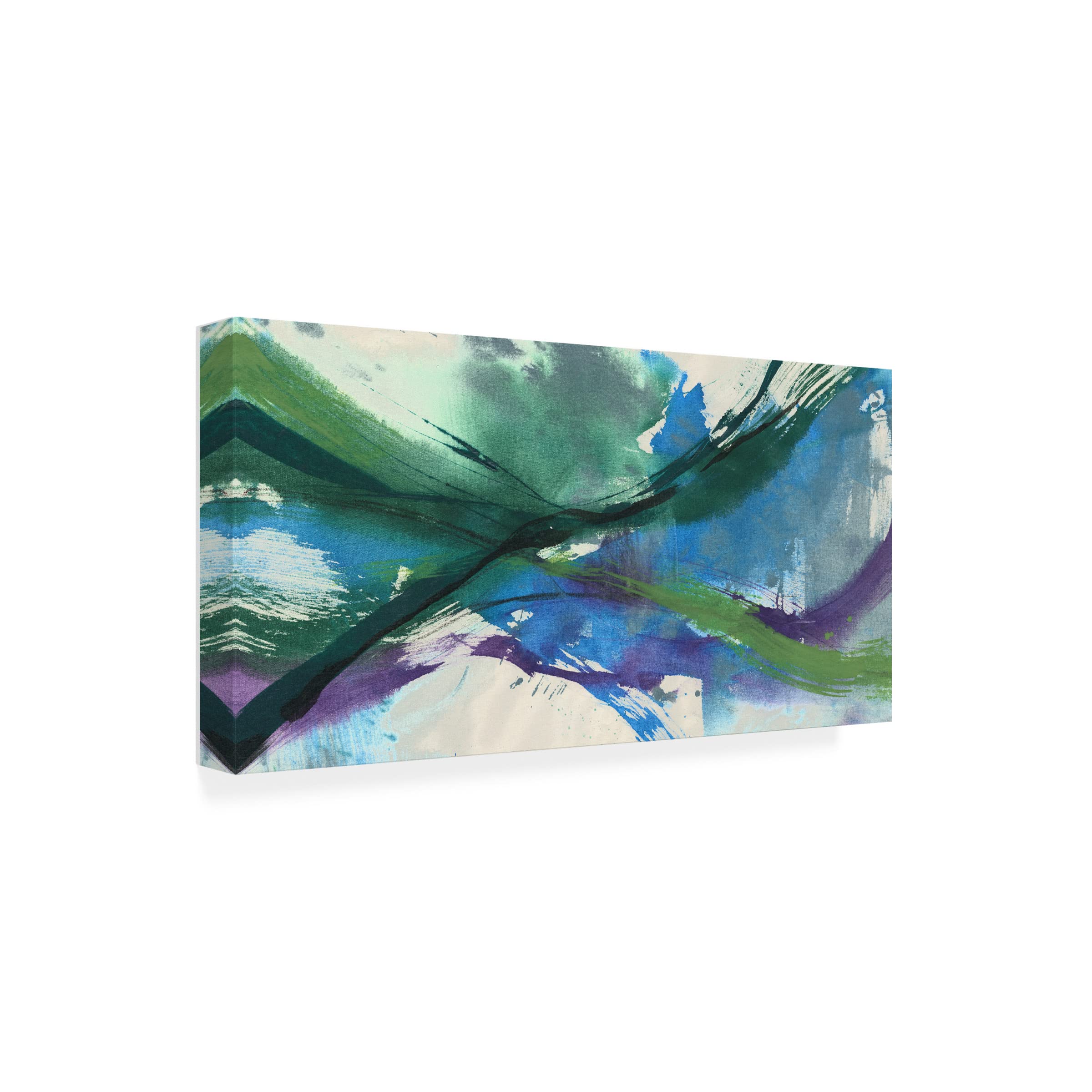 Jennifer Goldberger 'Undulating Citron I' Canvas Wall Art Print - Modern Abstract Painting for Living Room, Bedroom & Office Decor