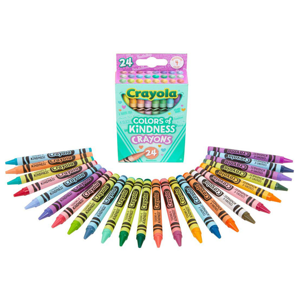 24-Piece Crayola Colors of Kindness Crayons Set - Non-Toxic, Washable Art Supplies for Kids Ages 3+ - Perfect for Classroom, Home School & Creative Coloring Activities