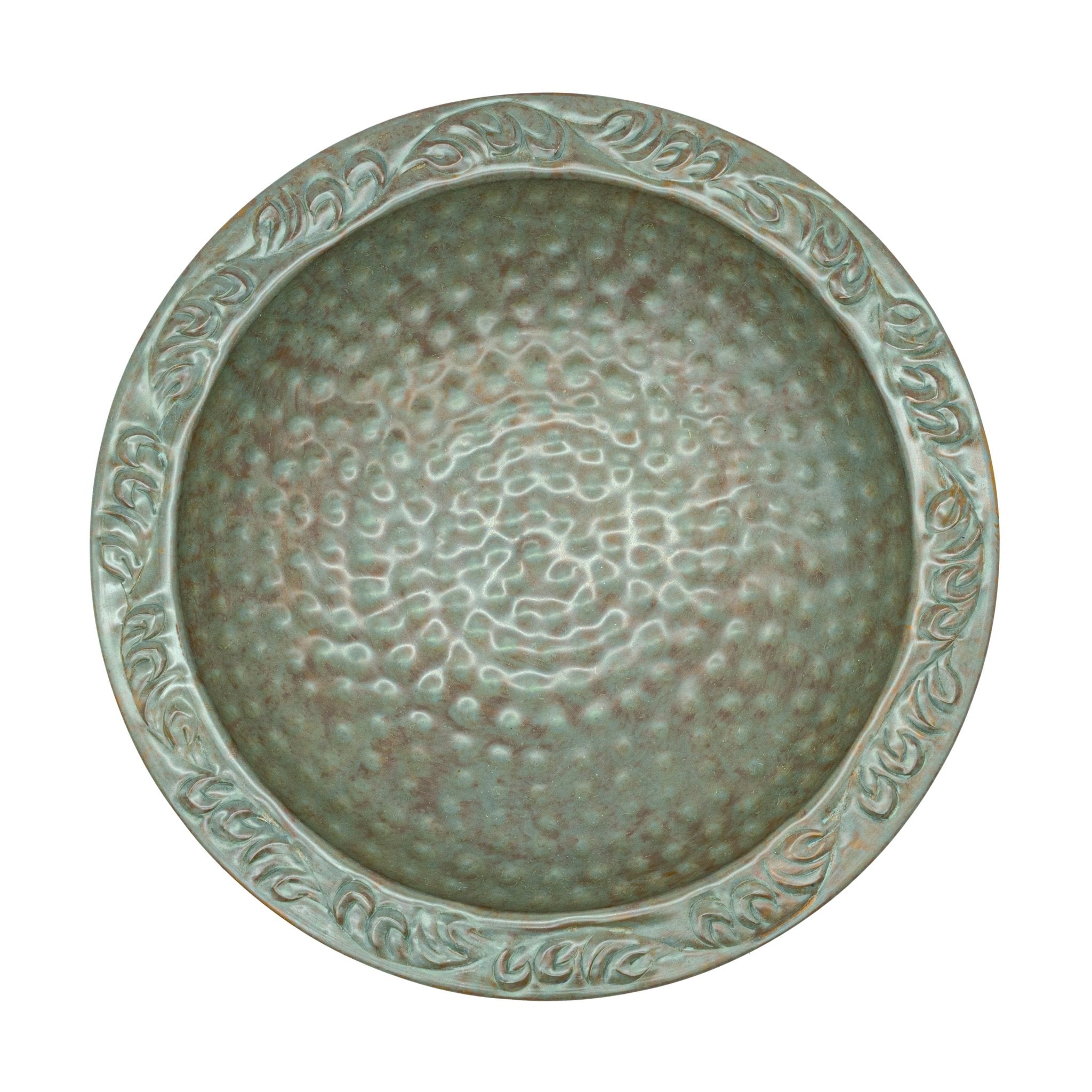 13.5” Copper Bird Bath with Garden Pole - Blue Verde Finish | Outdoor Garden Decor for Birds & Wildlife | Perfect for Patio, Yard & Backyard Landscaping