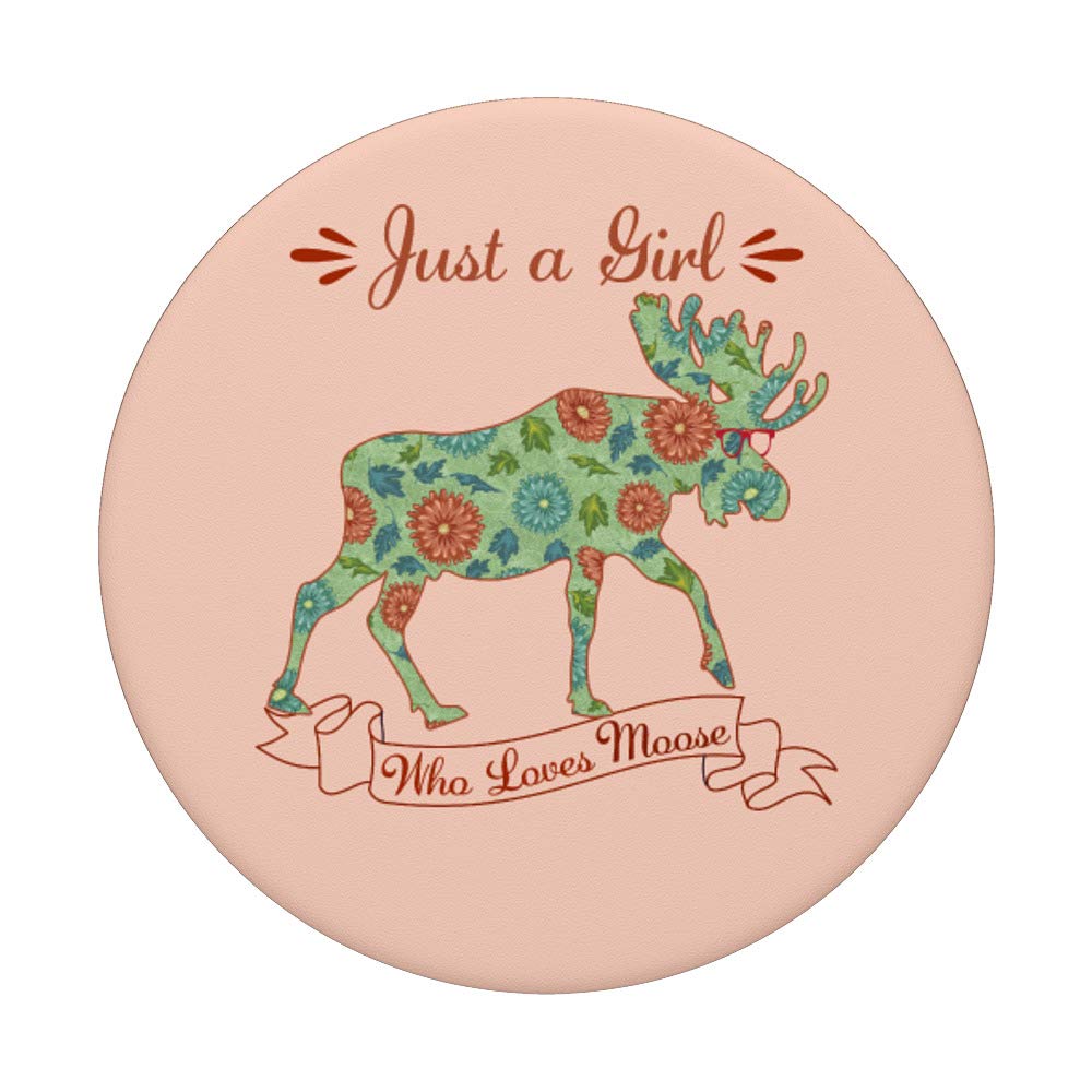 Floral Moose PopSockets PopGrip - Swappable Phone Grip for iPhone, Samsung & Tablets | Cute Animal Design for Girls | Perfect for School, Work & Travel