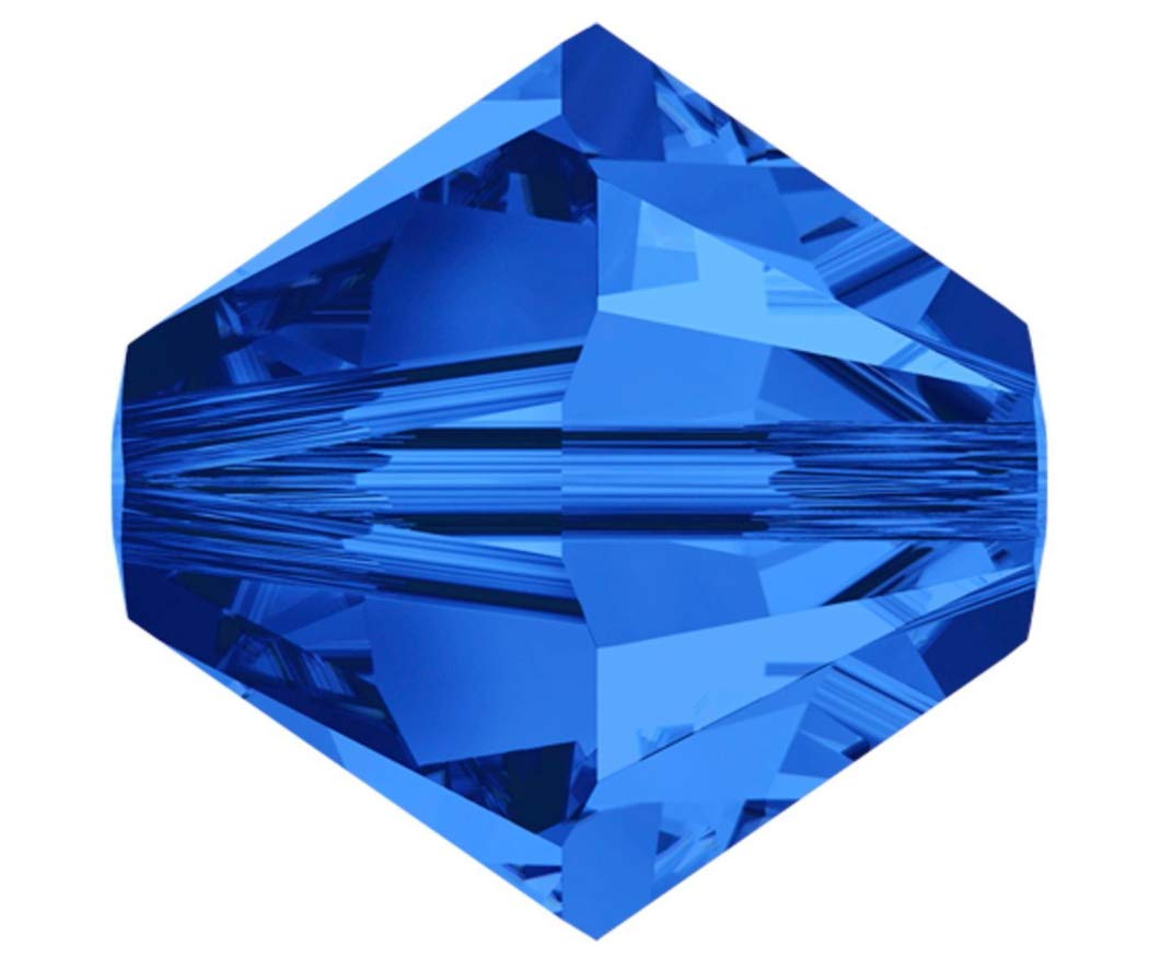 500pcs Authentic Preciosa 3mm (0.12 Inch) Small Faceted Bicone Crystal Loose Beads Sapphire Blue - Compatible with Swarovski 5301/5328 - DIY Jewelry Making Supplies - Perfect for Bracelets, Necklaces, Earrings & Craft Projects (Pre-B313)