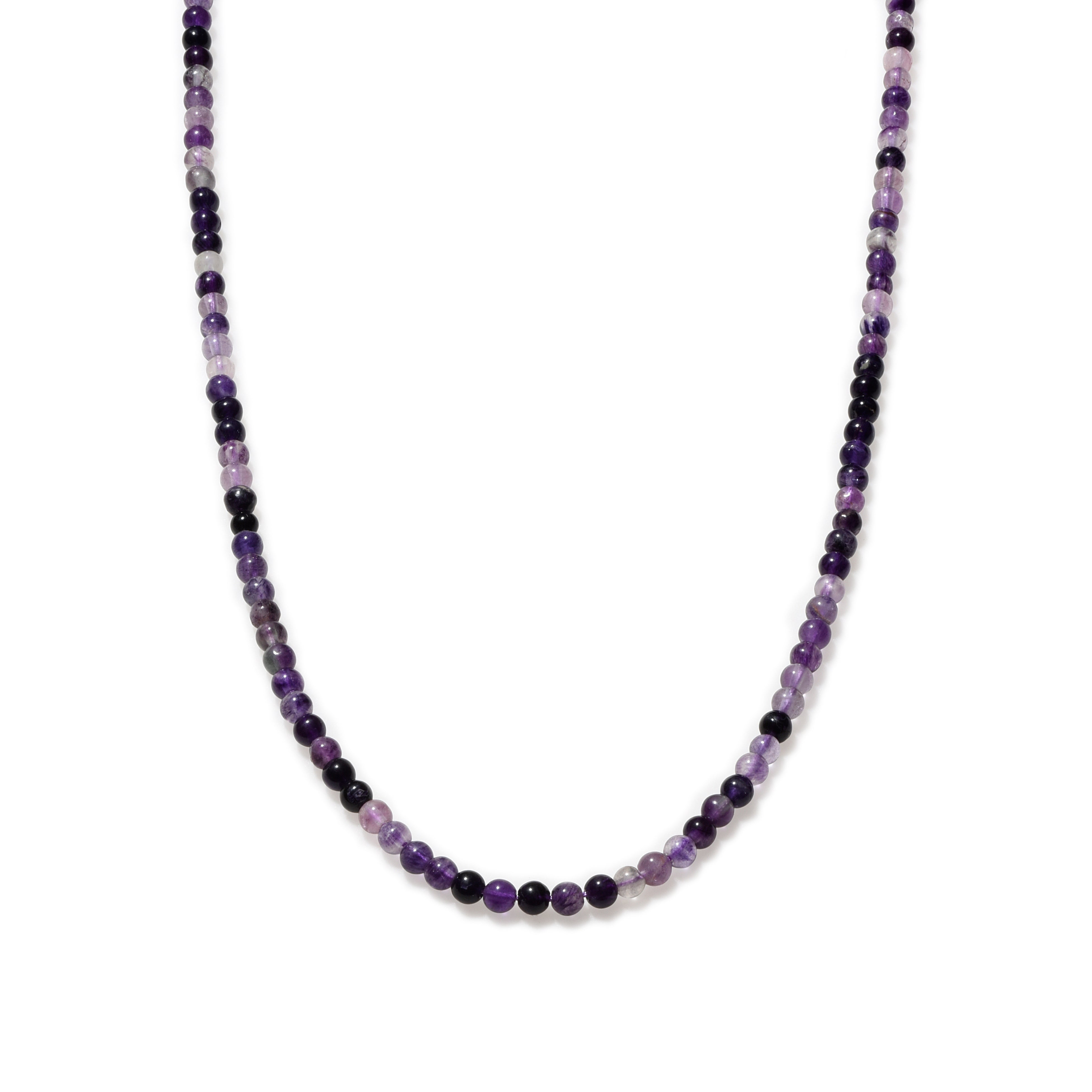 Purple Fluorite Beaded Necklace Mini - Healing Crystal Jewelry for Women, Chakra Balancing & Positive Energy - Perfect for Meditation, Yoga & Spiritual Gifts