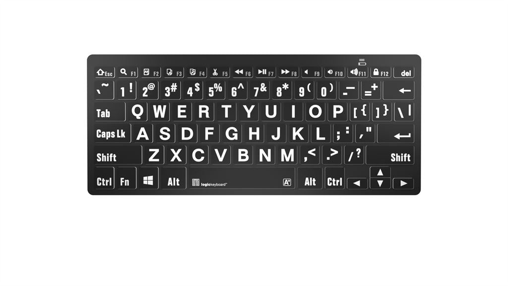 Wireless Bluetooth Mini Keyboard with Large Print Letters - Perfect for PC, Laptop, Tablet & Smart TV (Ideal for Low Vision Users & Elderly)