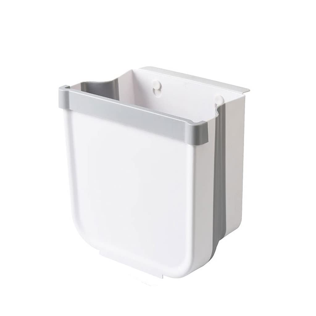 Foldable Wall-Mounted Kitchen Trash Can - Under Sink Hanging Garbage Bin for Cabinet Door, Countertop & Bathroom - Space Saving Household Waste Bin for Kitchen, Living Room & Toilet Organization