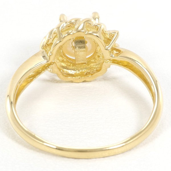 18K Yellow Gold Pearl Diamond Ring for Women - Elegant Bridal, Wedding, Anniversary & Engagement Jewelry Gift