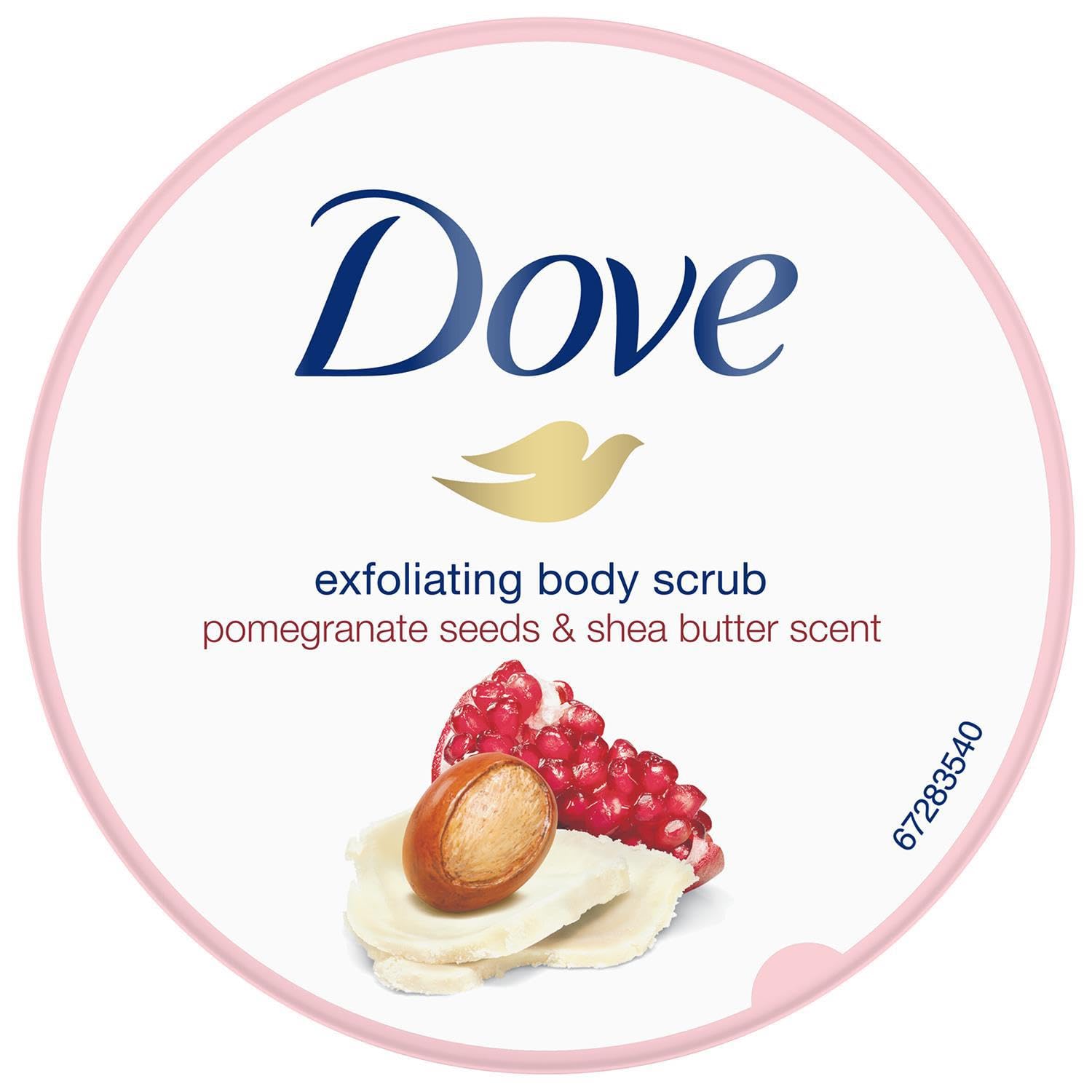 Dove Exfoliating Body Scrub with Pomegranate & Shea Butter - 225ml (2 Pack) - Deep Cleansing & Moisturizing for Smooth Skin - Perfect for Shower, Spa & Self-Care Routine