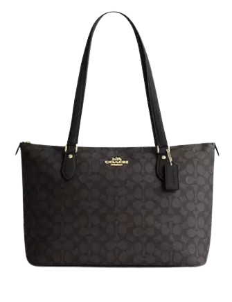 Coach Signature Canvas Gallery Tote Bag - Stylish Women's Handbag for Work, Travel & Everyday Use
