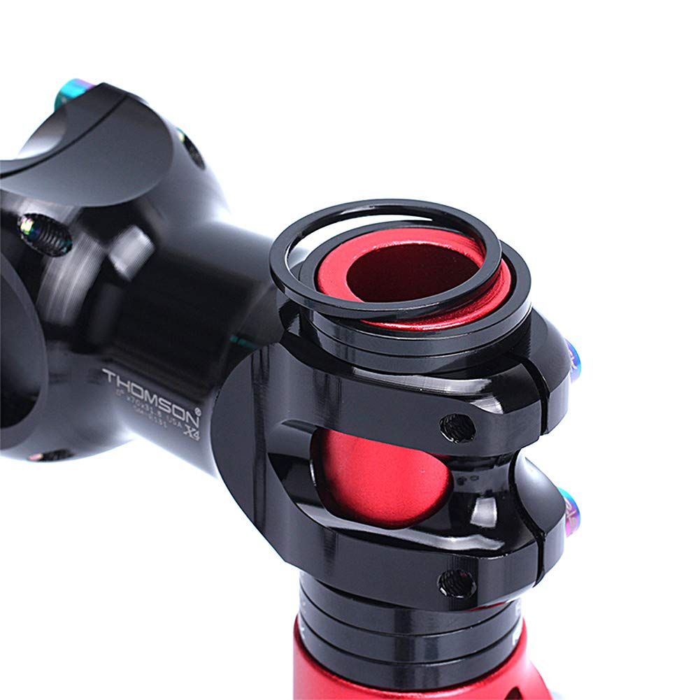 8 PCS Aluminum Alloy Bicycle Headset Spacer Set - 1 1/8-Inch Threadless Stem Spacers (2MM 3MM 5MM 10MM, Black) for MTB BMX Mountain Road Bikes - Perfect for Handlebar Height Adjustment and Bike Customization