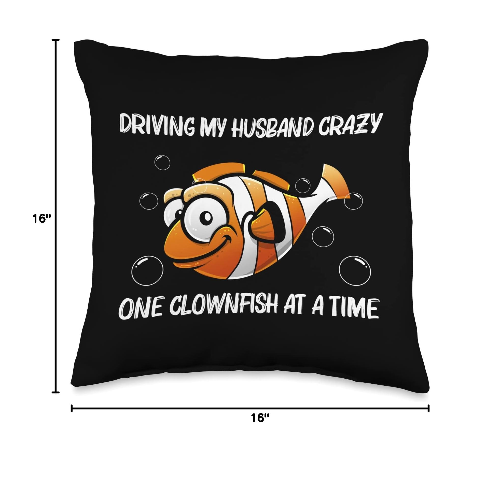 Clownfish Throw Pillow 16x16 - Best Ocean Gift for Women & Moms