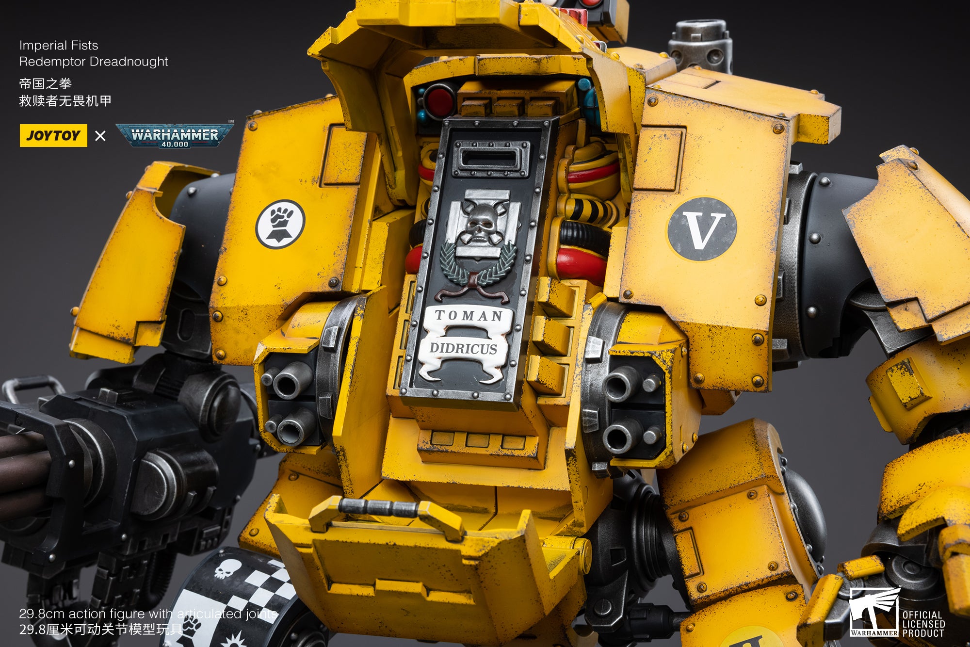 JOYTOY 1/18 Scale Warhammer 40K Imperial Fists Redemptor Dreadnought Action Figure - Collectible Model for Display & Tabletop Gaming