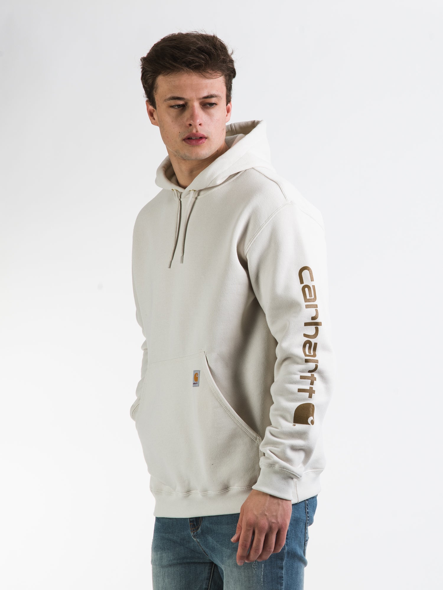 Carhartt Loose Fit Midweight Logo Sleeve Hoodie - Comfortable & Durable Men's Pullover for Work, Outdoor & Casual Wear
