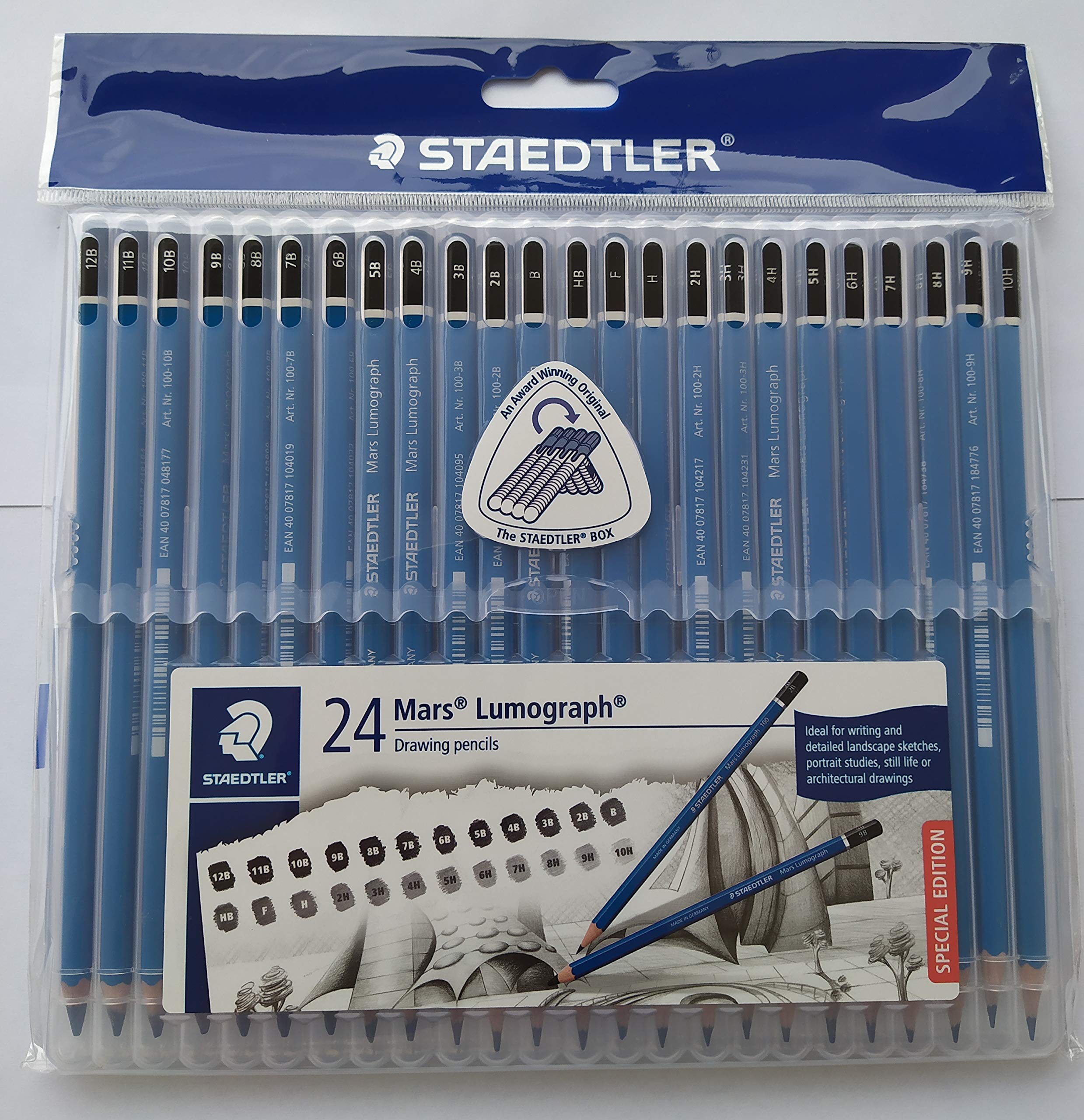 Staedtler Mars Lumograph Wooden Pencils - 24-Pack with 6